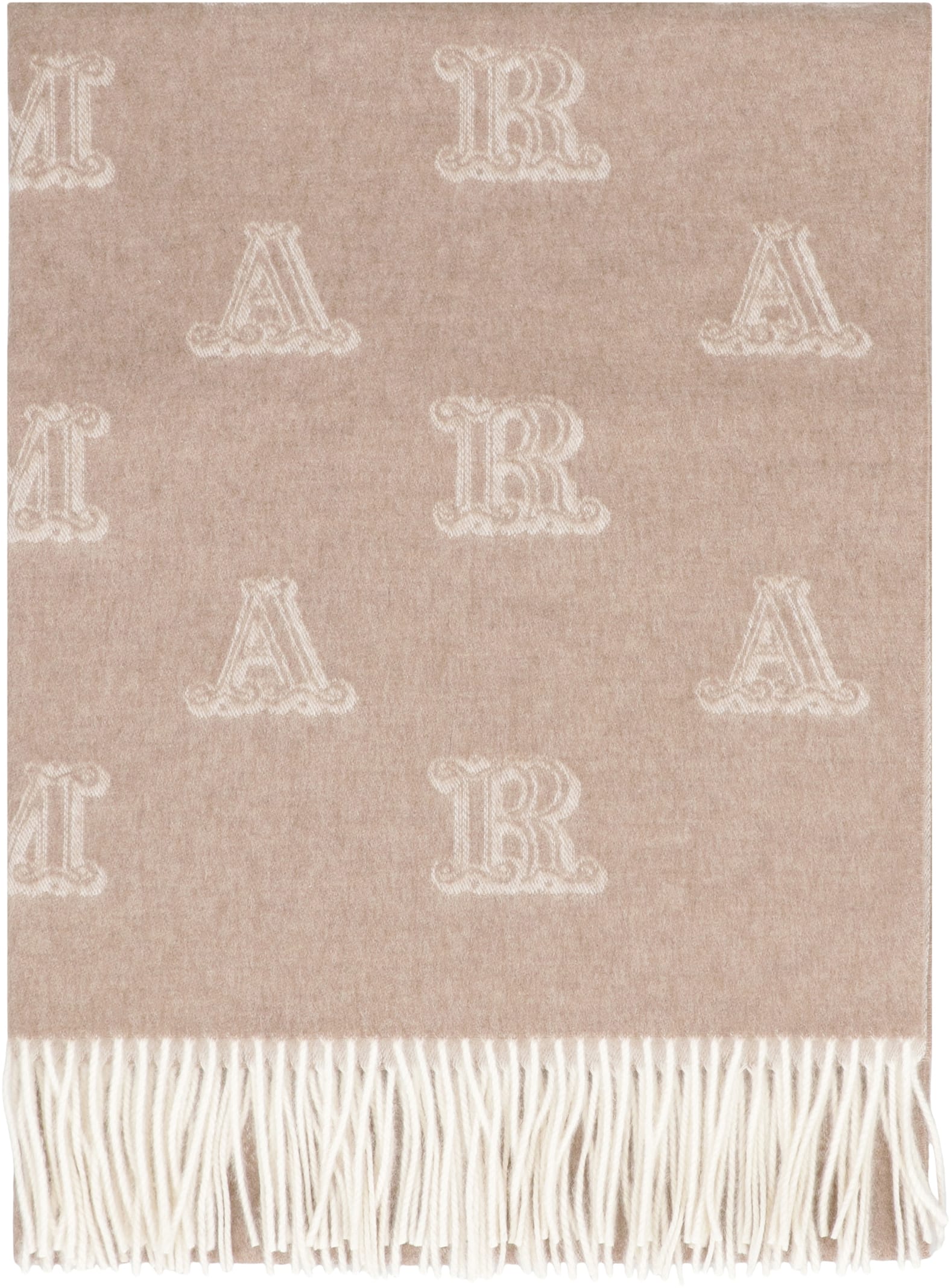 Max Mara Cashmere Jacquard Stola In Neutral