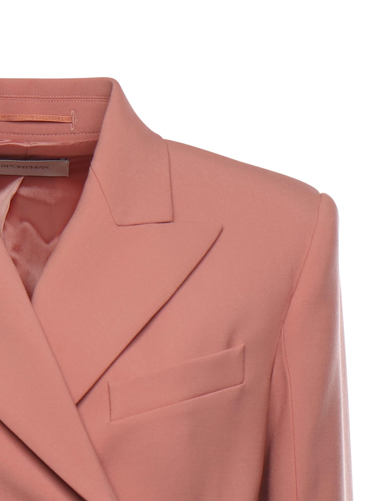 Sportmax Wool Gabardine Blazer In Pink