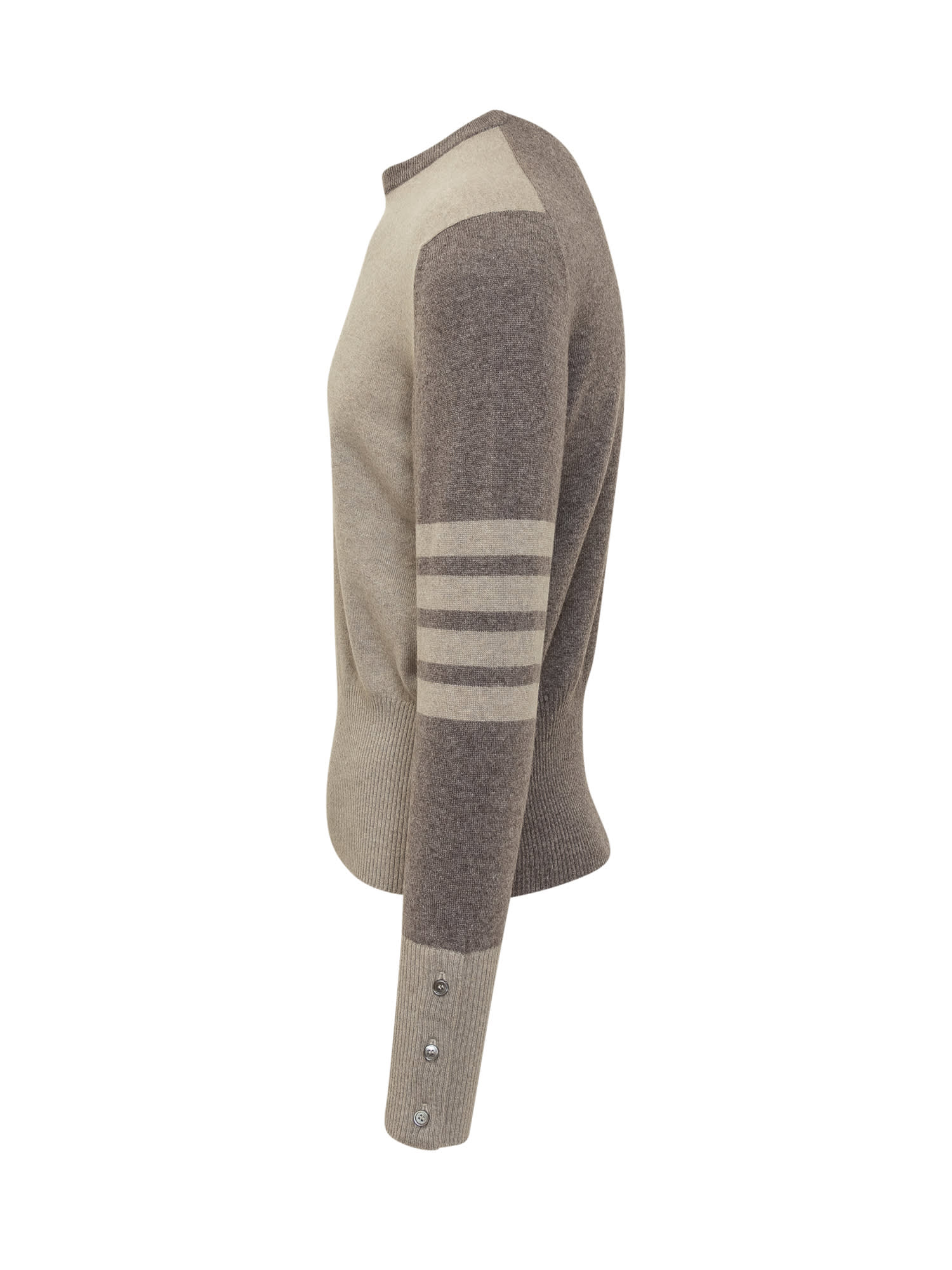 Shop Thom Browne Pullover With Logo In Beige