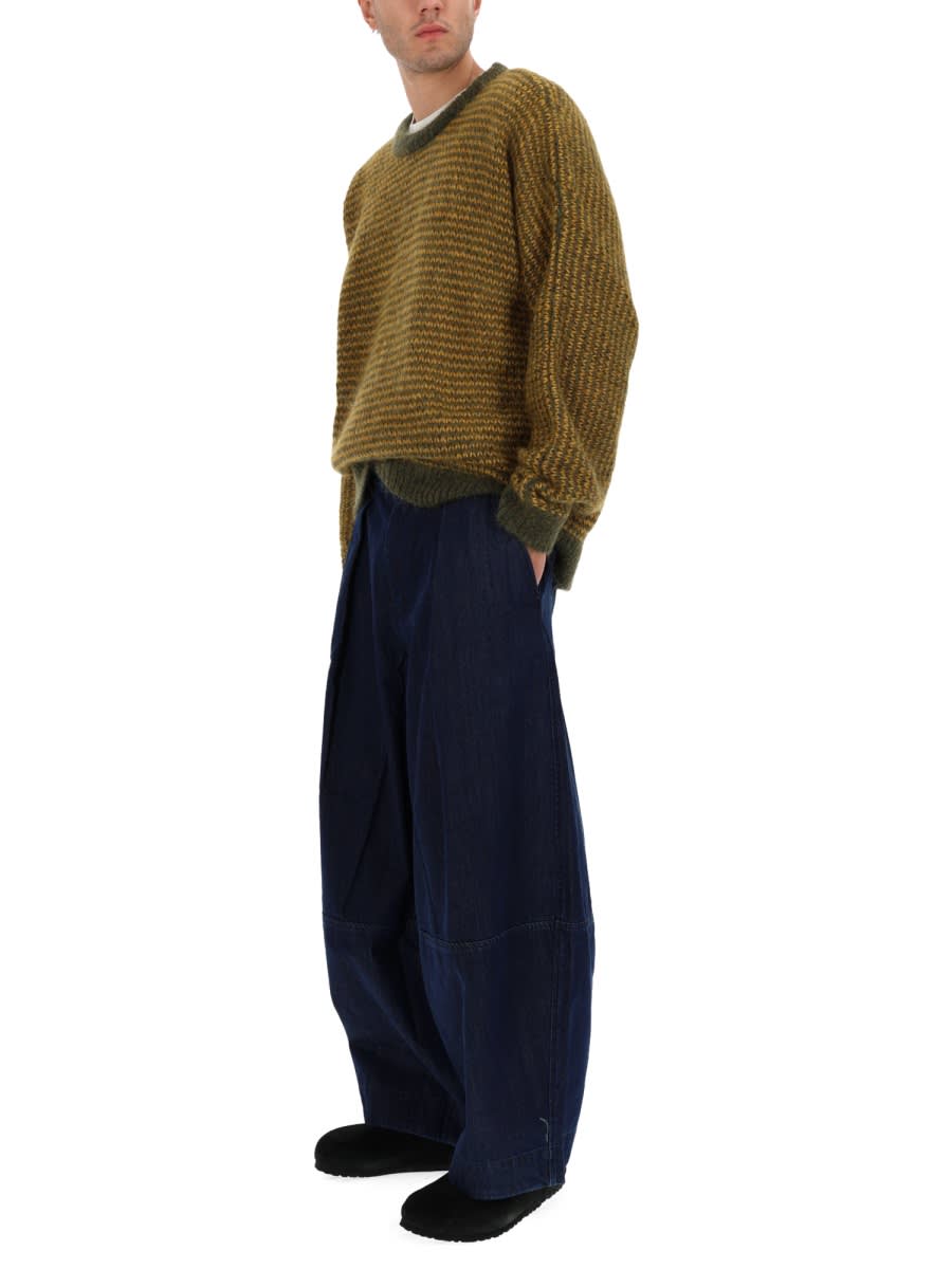 Ymc You Must Create Textured Knit Crew Neck Sweater In Green