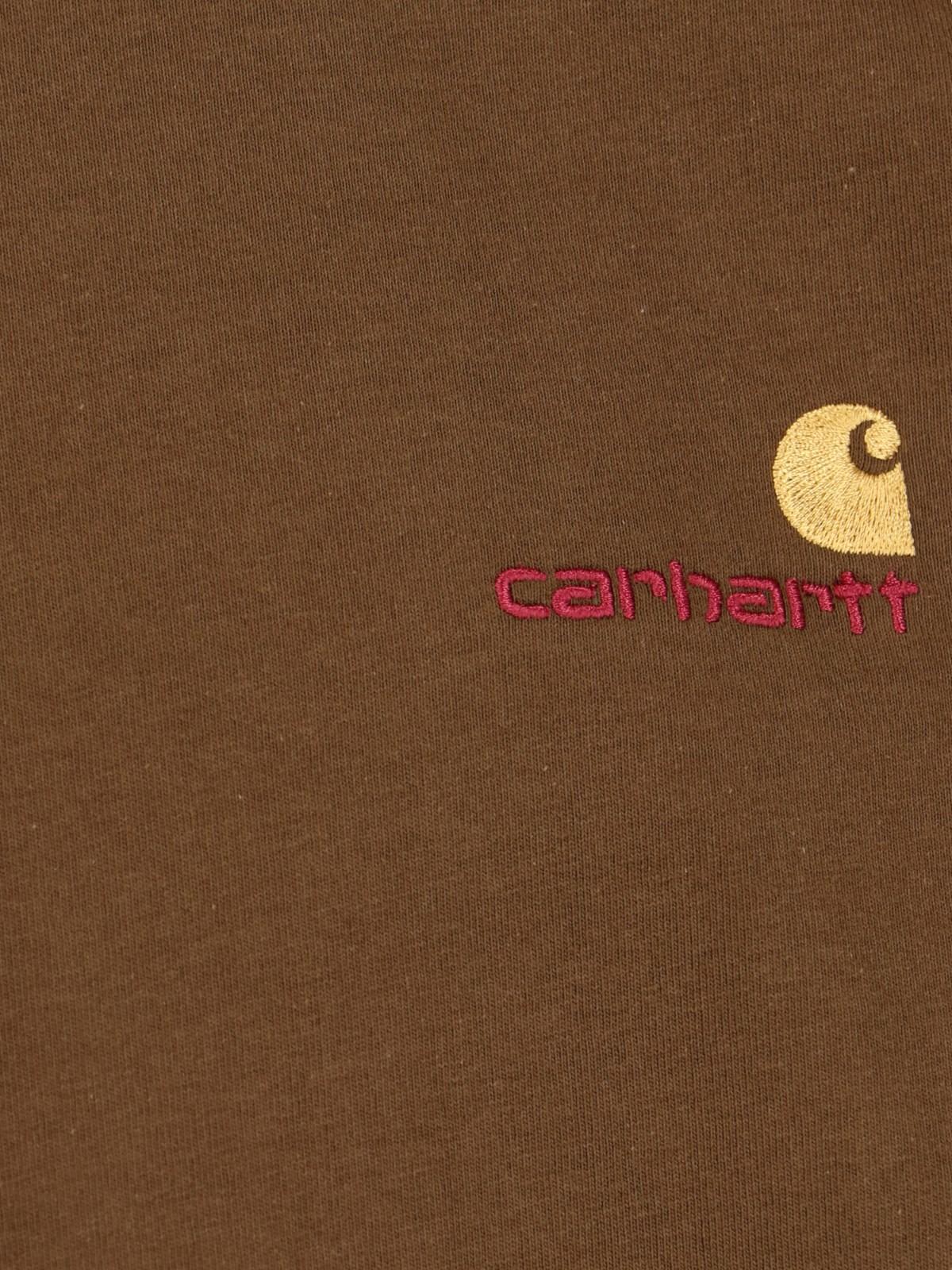 Shop Carhartt S/s American Script T-shirt In Brown