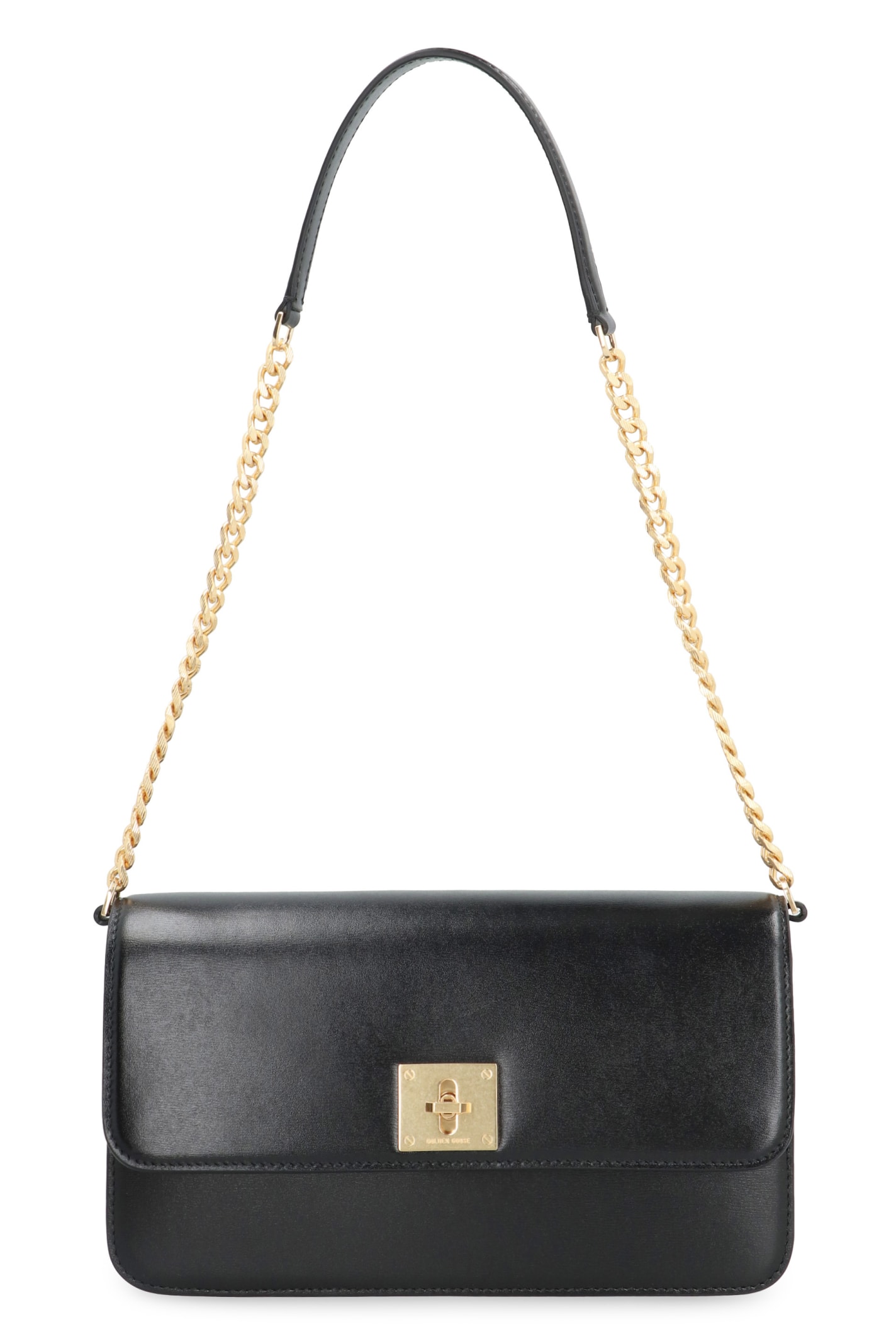 Shop Golden Goose Gioia Leather Shoulder Bag In Black