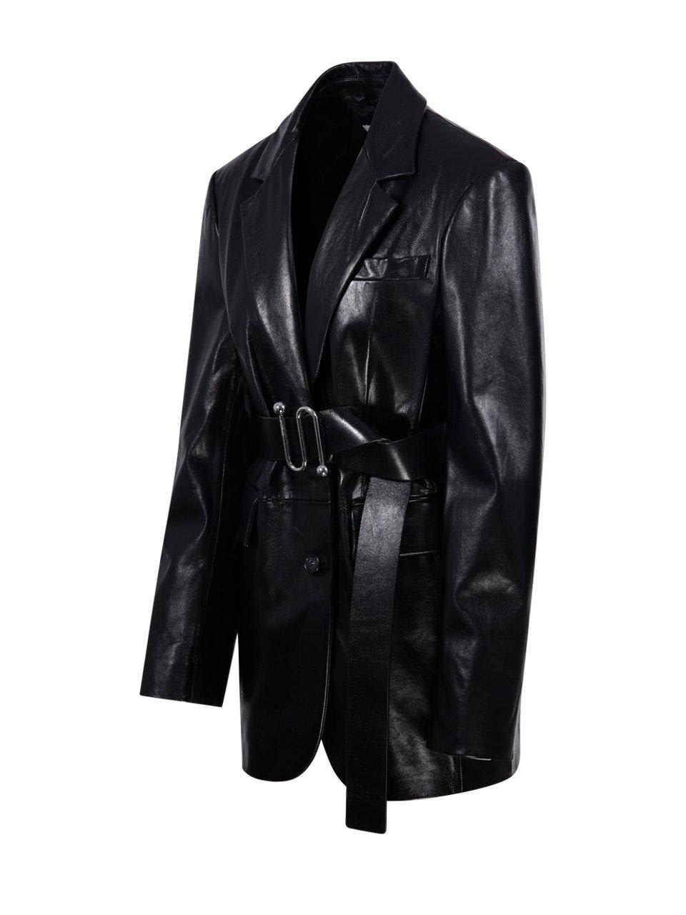 Sportmax Belted Lapel Collar Jacket Pockets In Nero