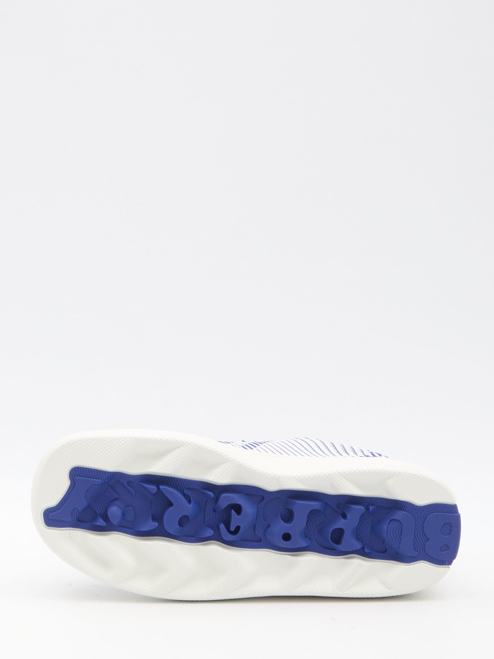Burberry Dynamic Blue And White Patterned Sneakers In Light Blue