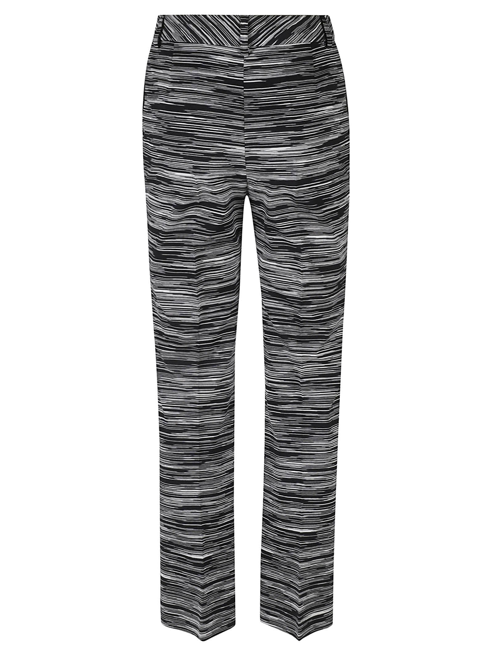 Shop Missoni Concealed Printed Trousers In Black/white