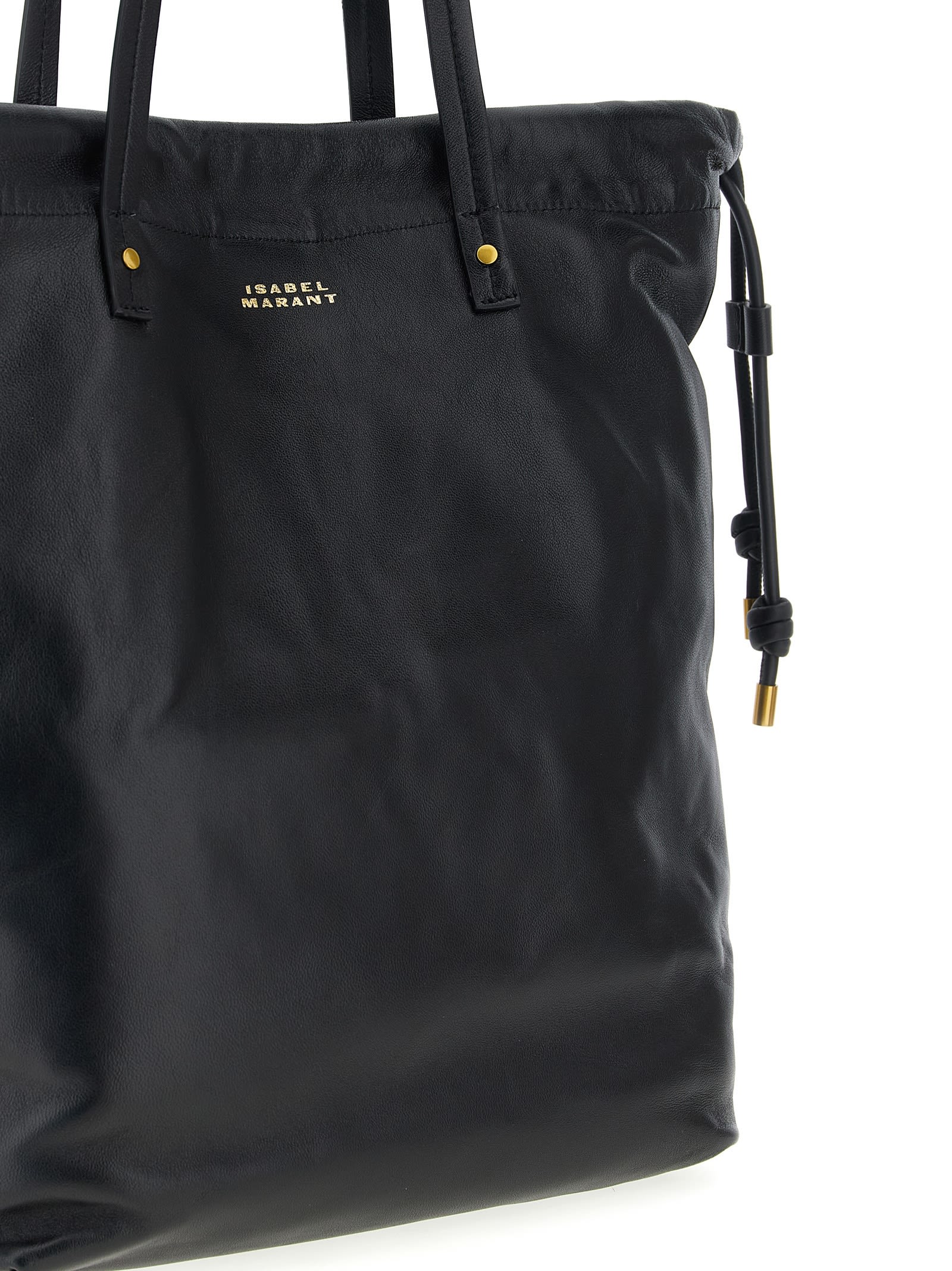 Isabel Marant Adjustable Strap Shoulder Bag With Top Handles In Black