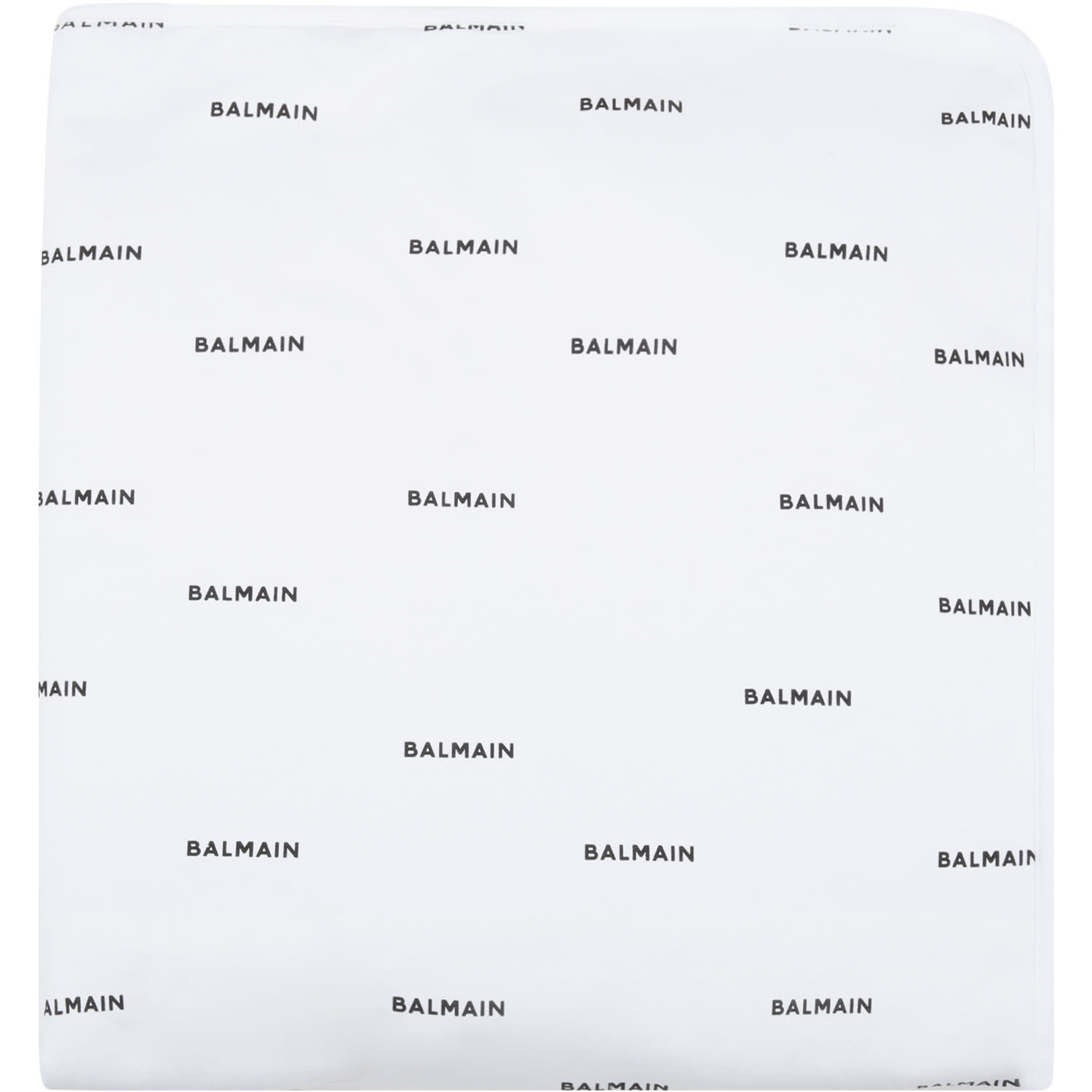 Balmain White Blanket For Baby Kids With Logos