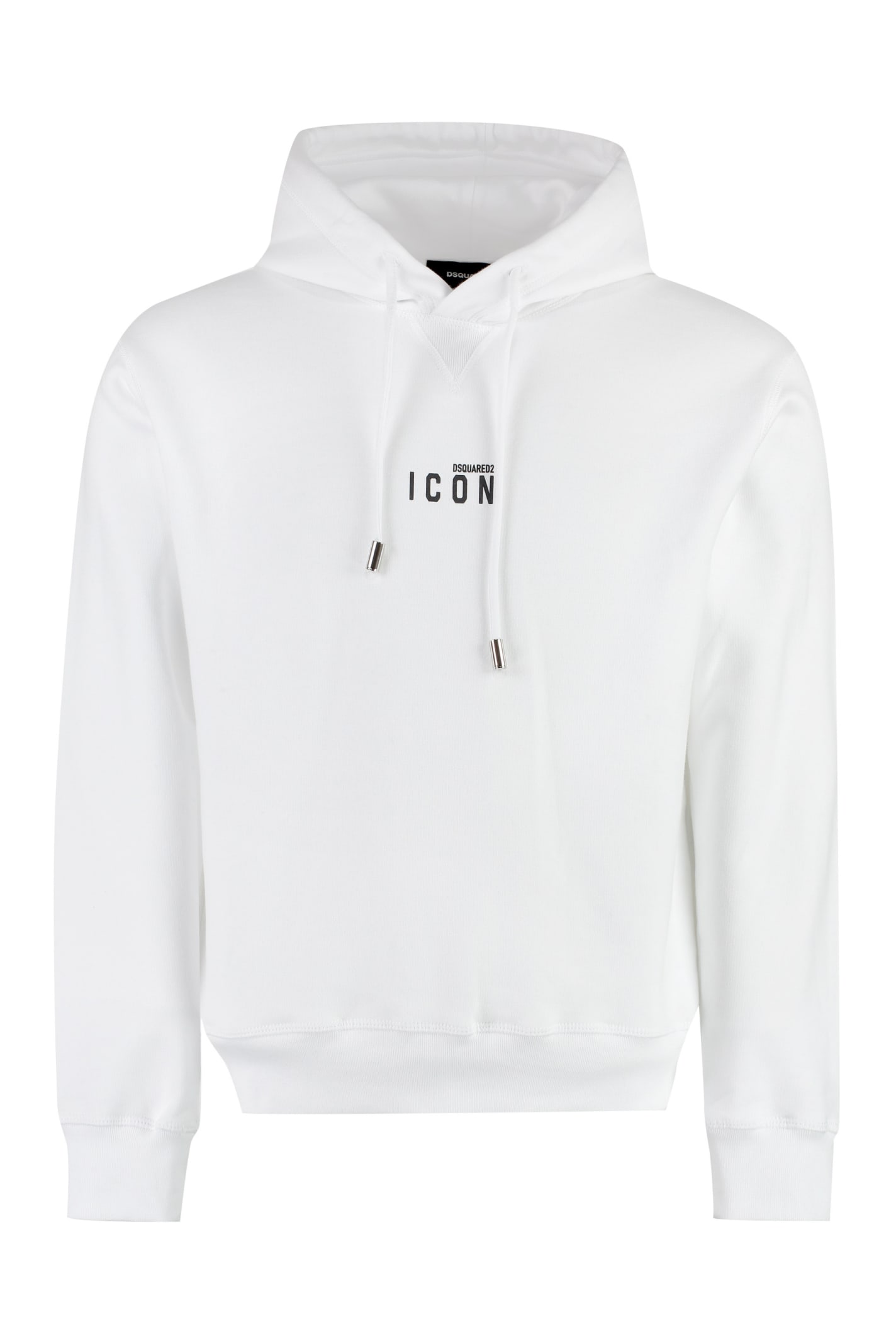 Shop Dsquared2 Cotton Hoodie In White/black