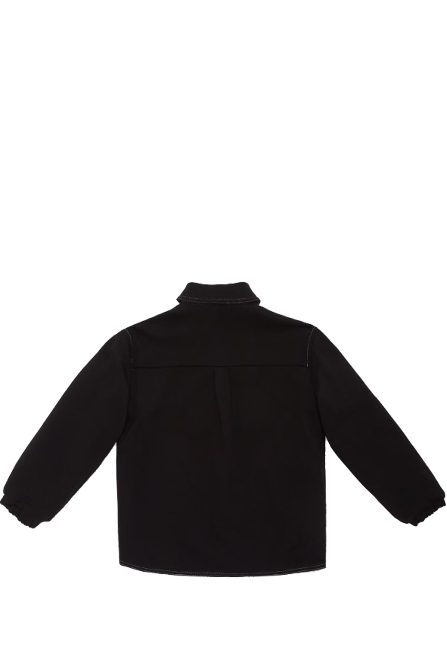 Shop Fendi Junior Shirt Jacket In Black Reversible Jersey In Back