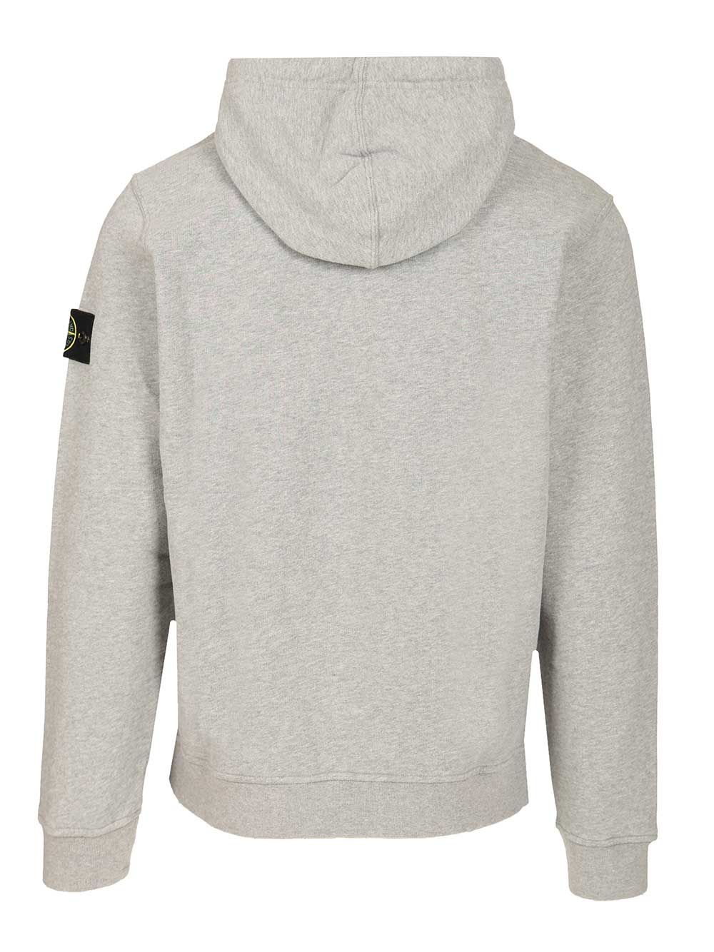 Stone Island Organic Cotton Hoodie Sweatshirts Grey In Gray