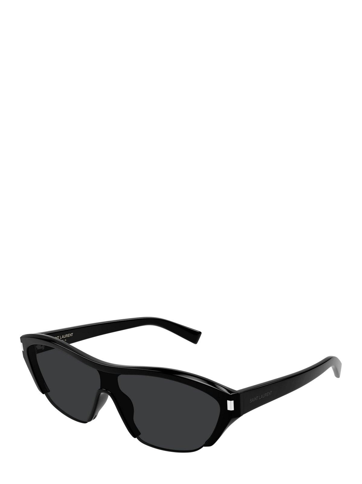 Saint Laurent Sl 704 Linea Corner Angle 001 Black Sunglasses In Black