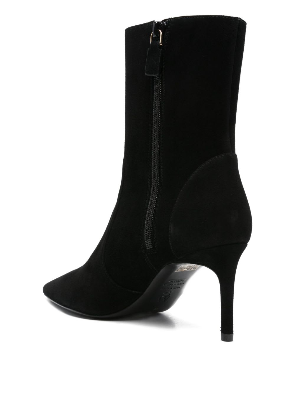 Stuart Weitzman Black Ankle Boots With Stiletto Heel And Zip Closure On The Side In Suede Woman In Black