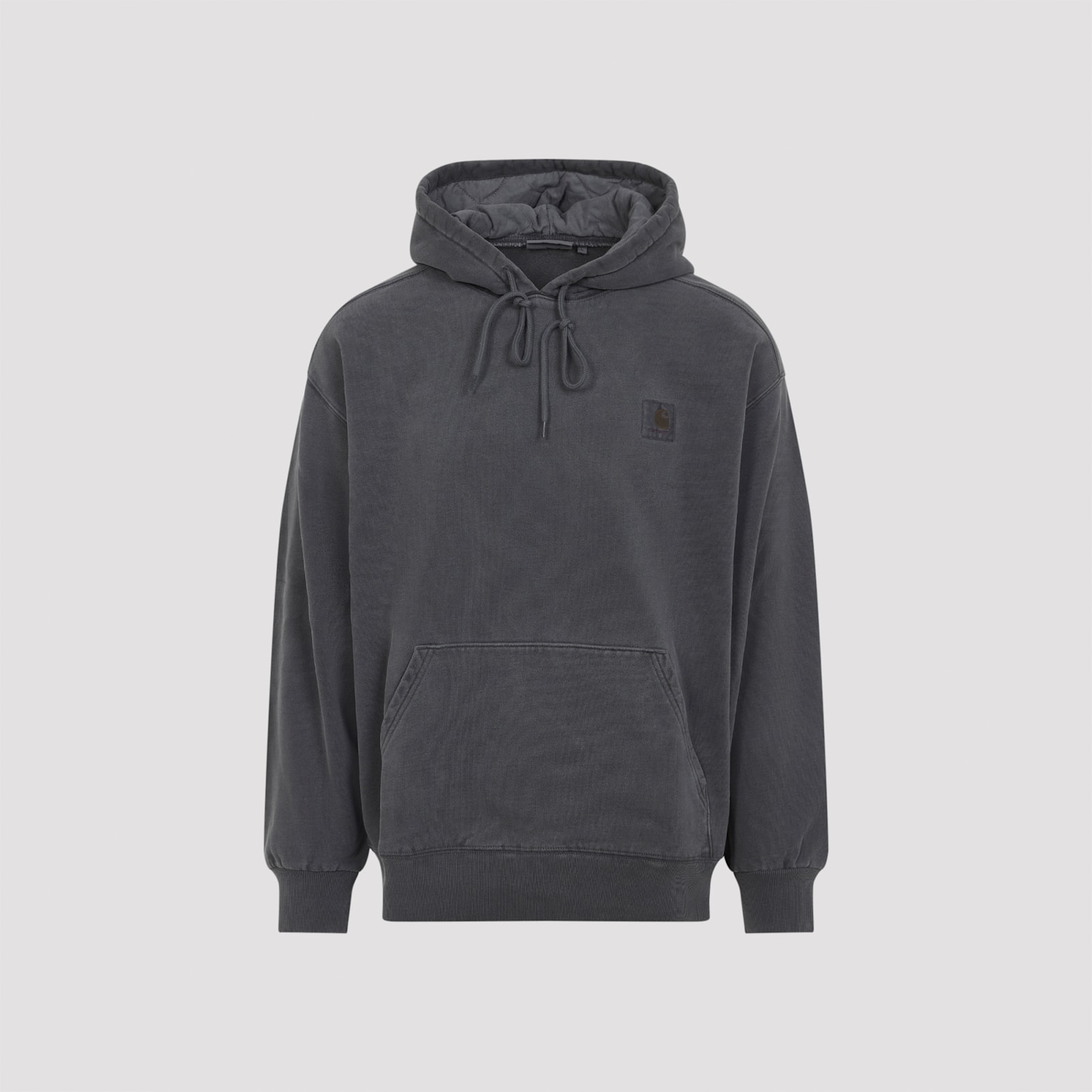 Carhartt Hooded Cotton Vista Sweater With Tonal Details And Logo Patch In Gray