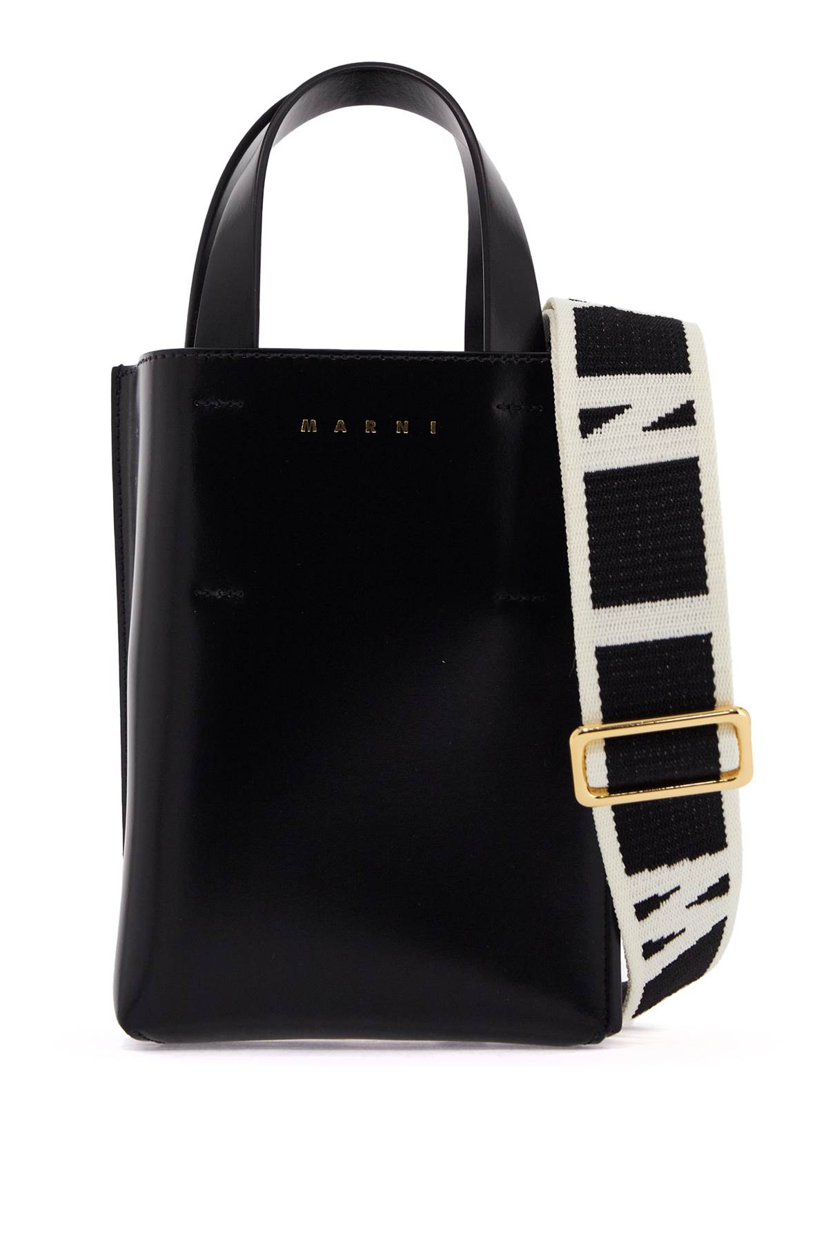 Shop Marni Nano Museo Tote Bag In Black (black)