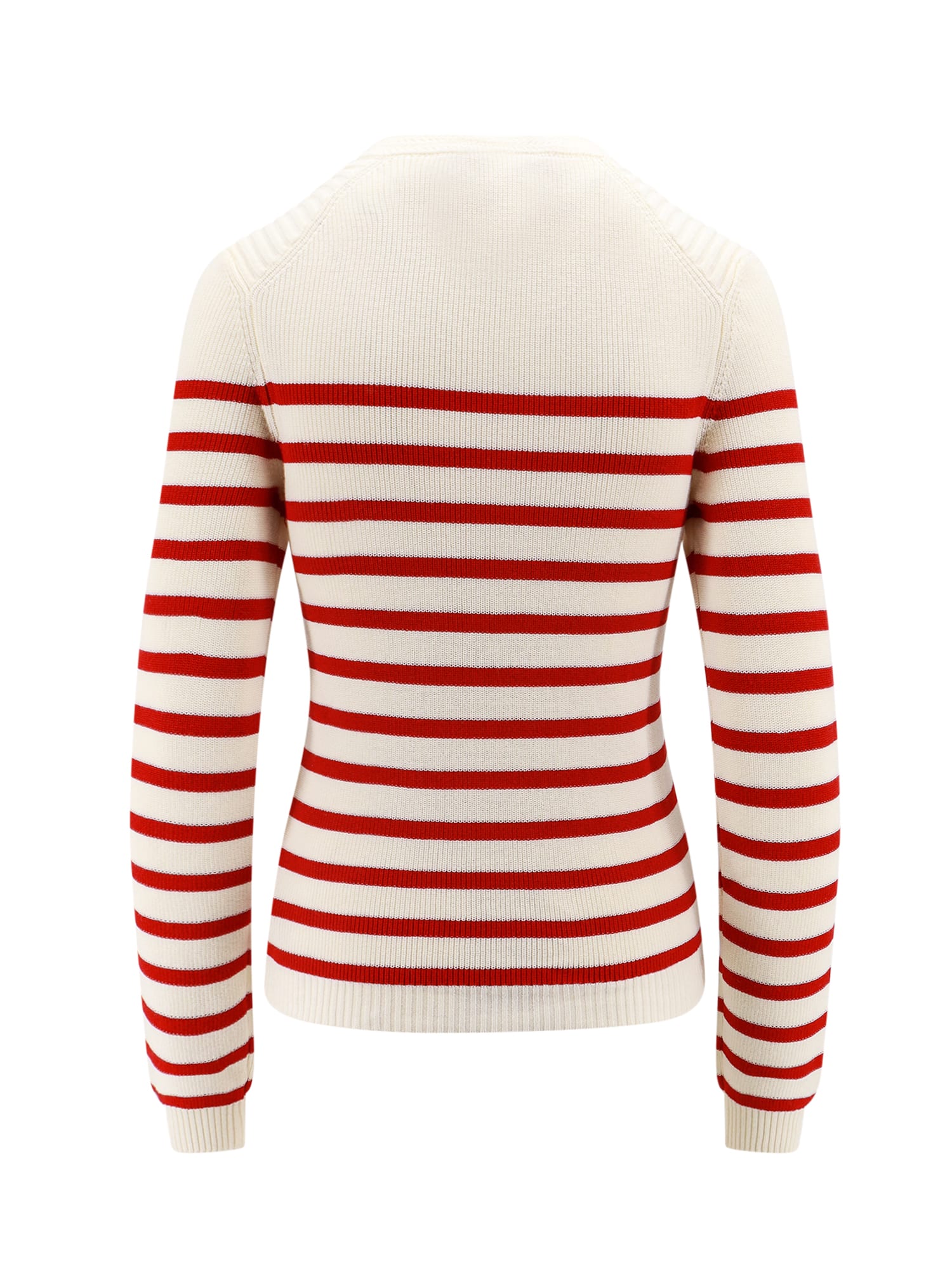 Shop Semicouture Sweater In Bianco Rosso