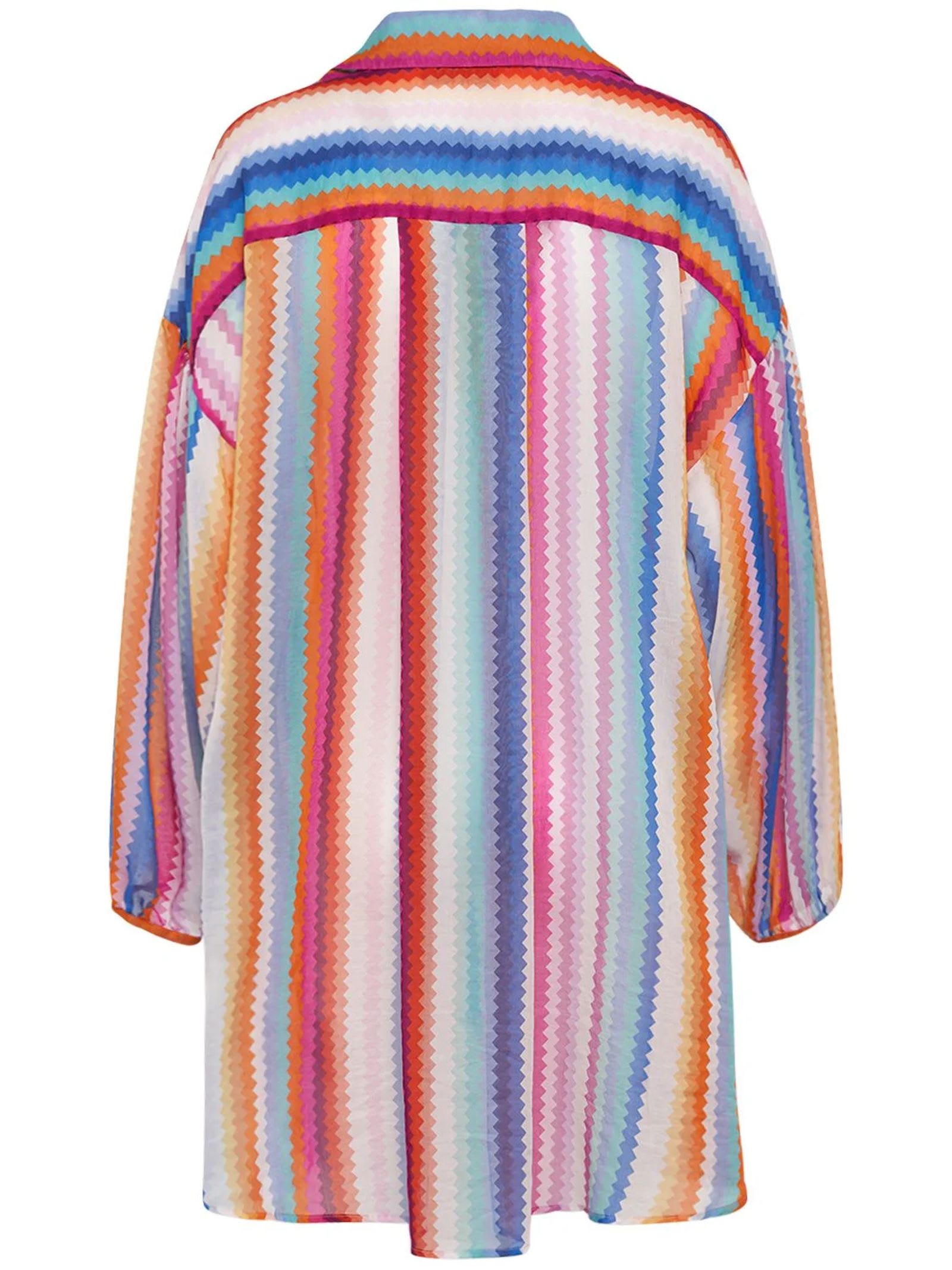 Shop Missoni Zig Zag-print Cotton-blend Shirt In Multicolour