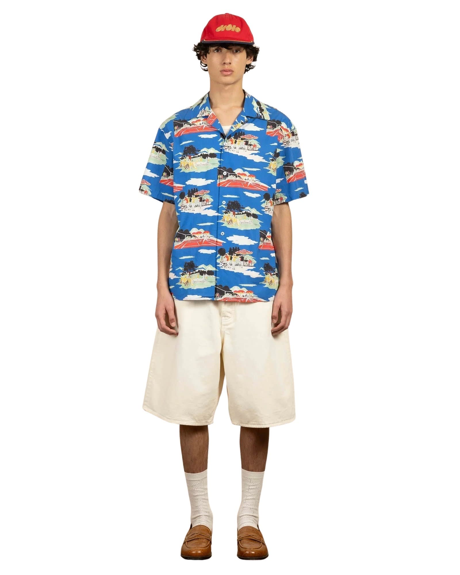 Drôle De Monsieur Multicolor Country Club Short-sleeved Shirt In Be Blue