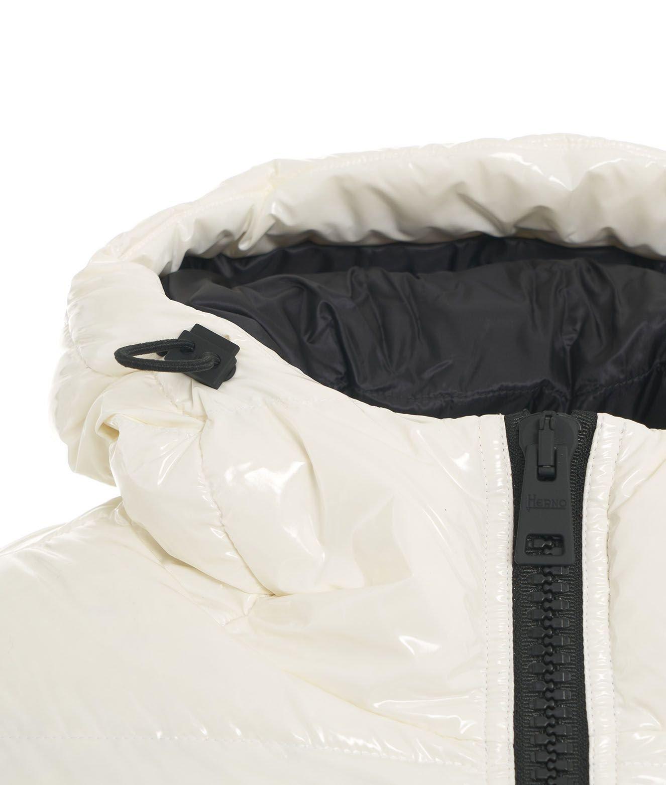 Herno White Glossy Nylon Down Jacket In White