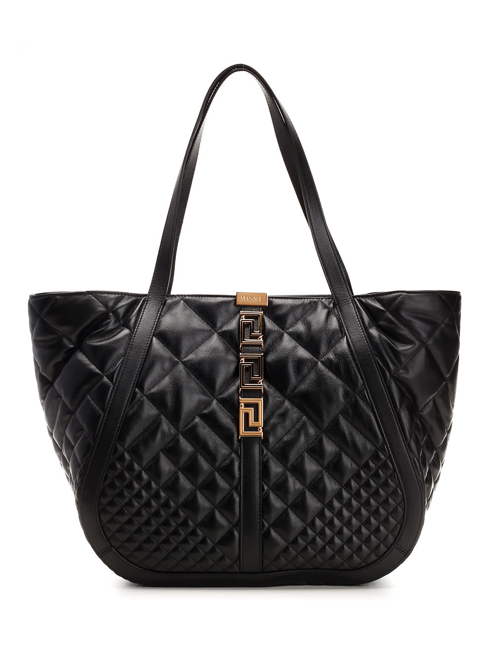VERSACE QUILTED LEATHER TOTE