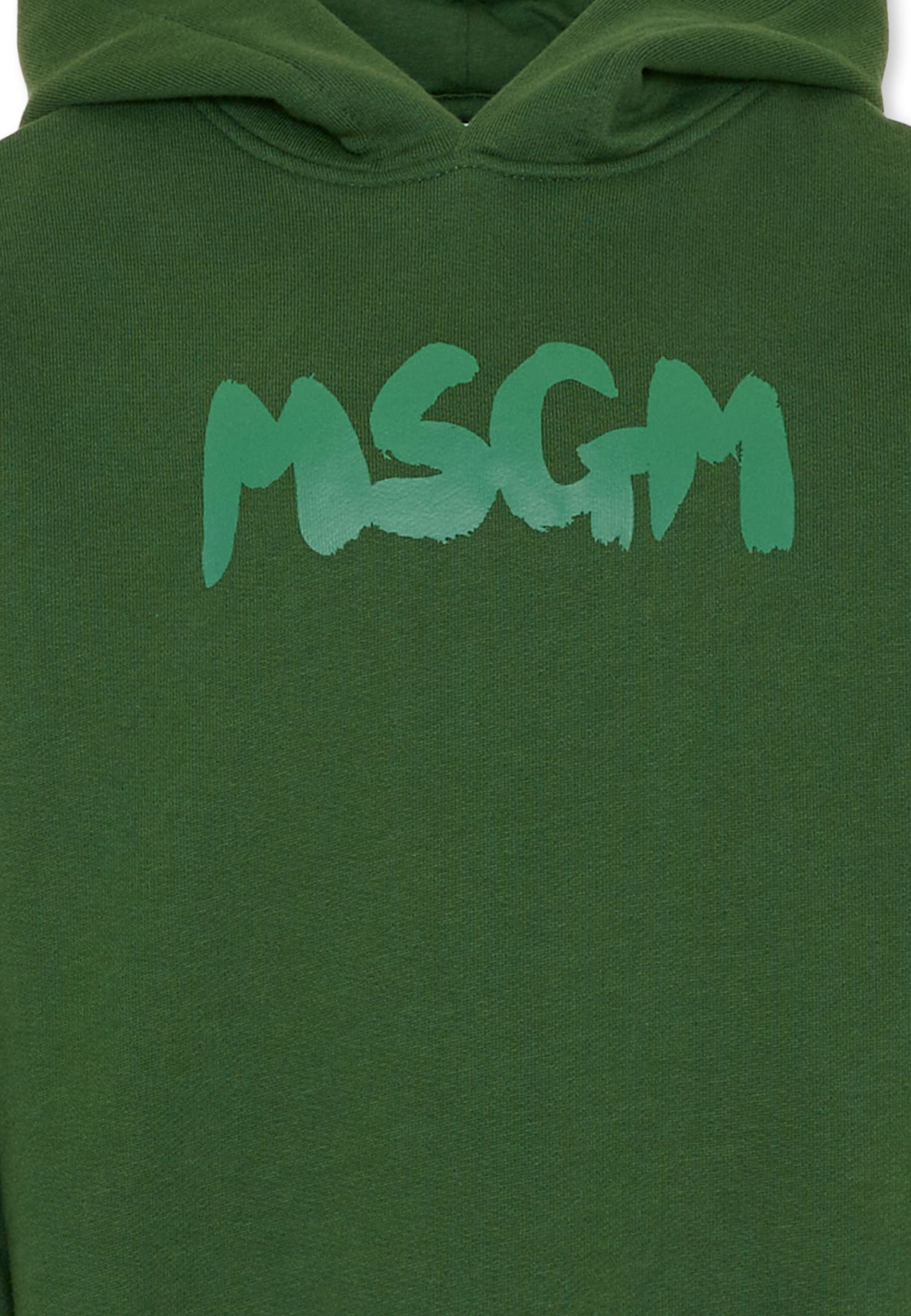 Msgm Green Sweatshirt For Kids With Logo In Green