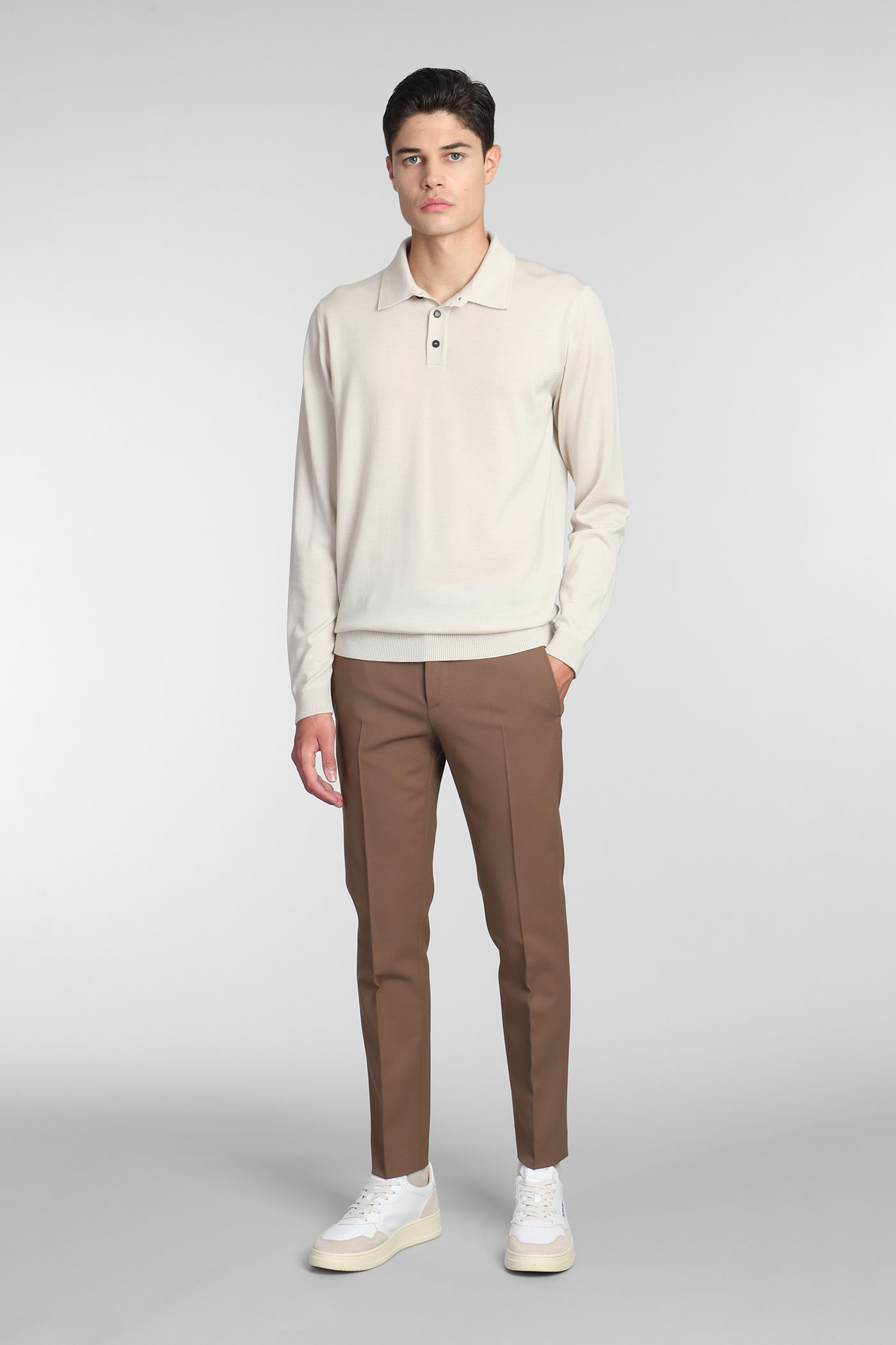 Shop Pt Torino Pants In Brown Wool