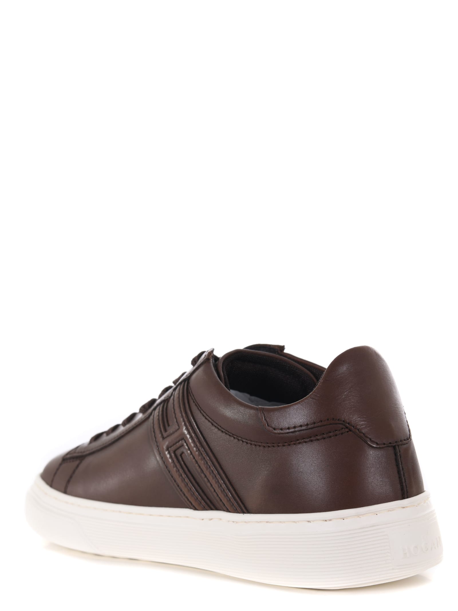 Shop Hogan Sneakers H365 In Leather In Brown