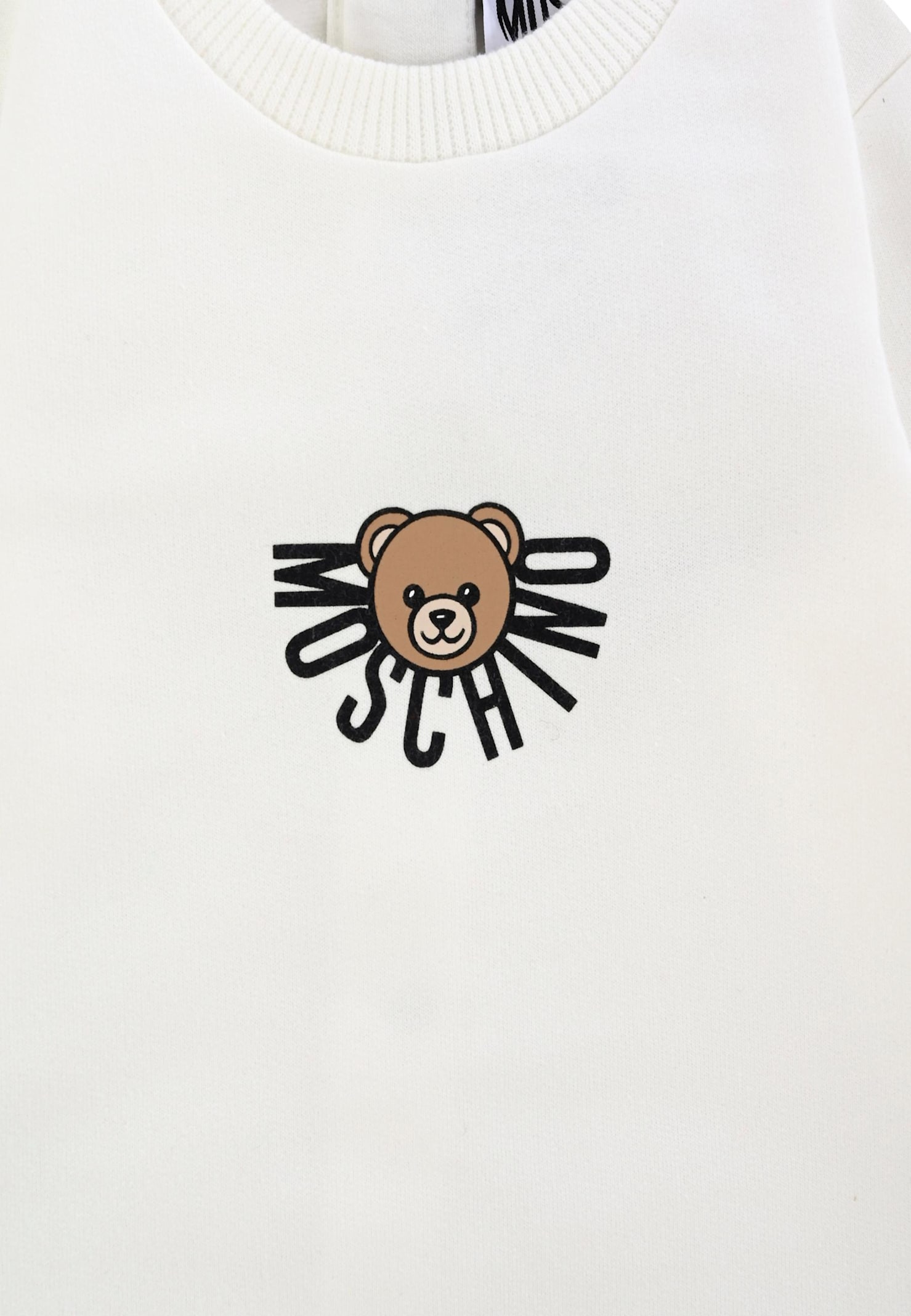 Moschino Ivory Babygrow For Babykids With Teddy Bear In White