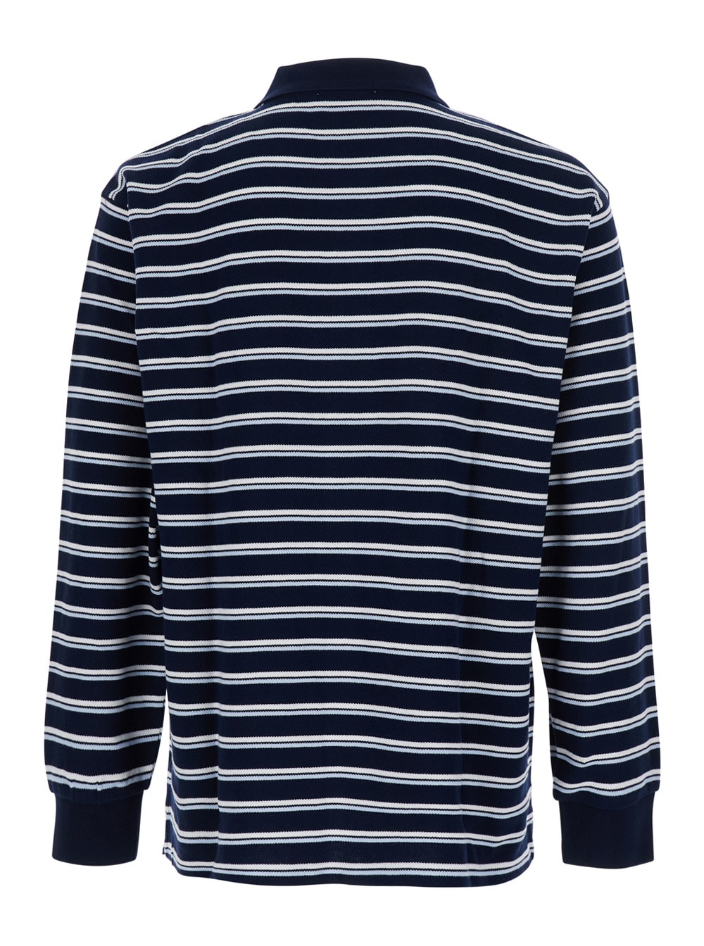 Dunst Unisex Multi Stripe Collared T-shirt In Blue