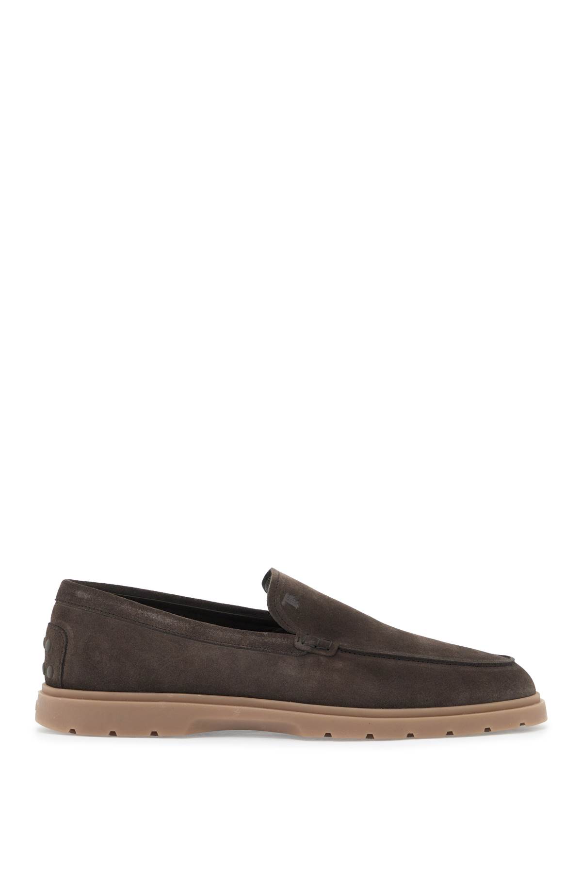 Shop Tod's Suede Loafers In Fango (brown)