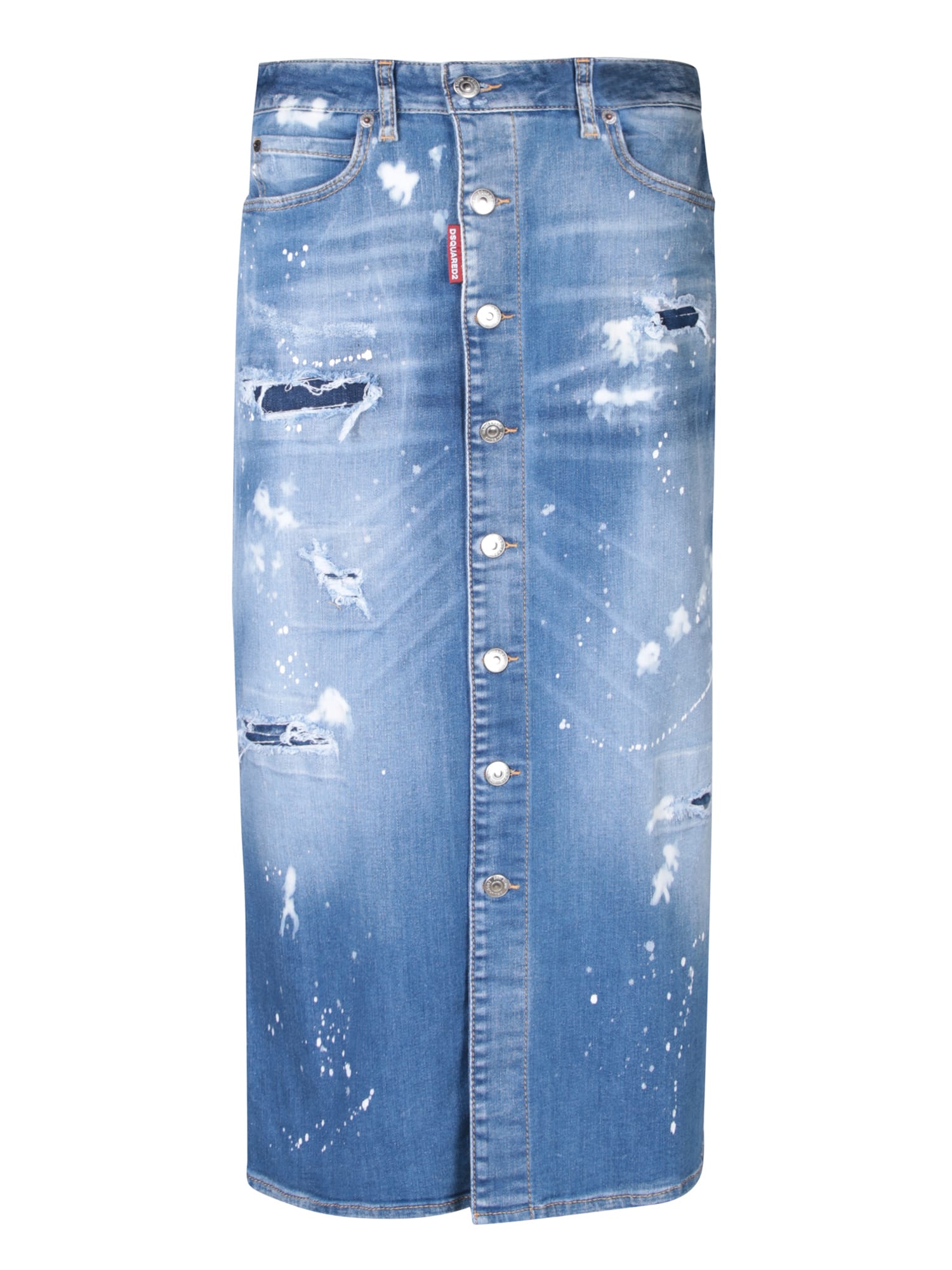 Shop Dsquared2 Medium Ice Spots Blue Skirt