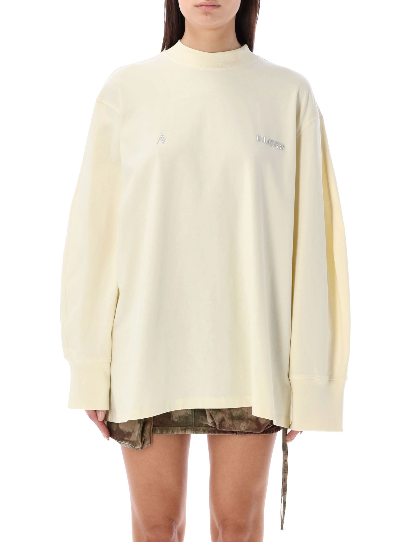 Shop Attico Long Sleeves T-shirt In Butter