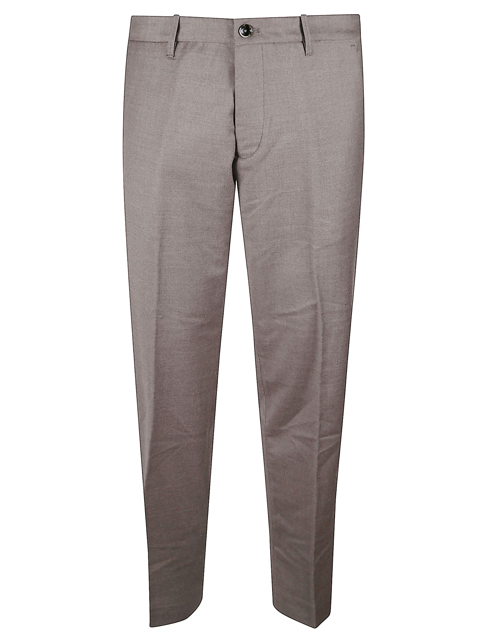 Nine In The Morning Buttoned Straight-leg Trousers In Gray