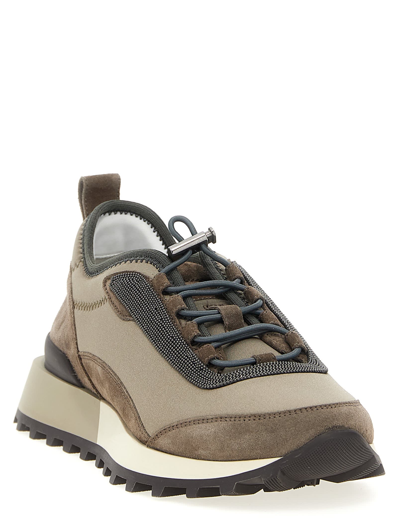 Brunello Cucinelli Streamlined Sneakers With Mesh Panels