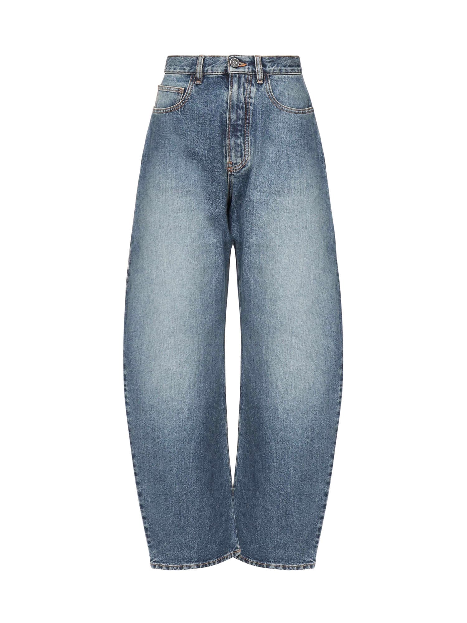 Alaïa Rounded Jeans In Blue