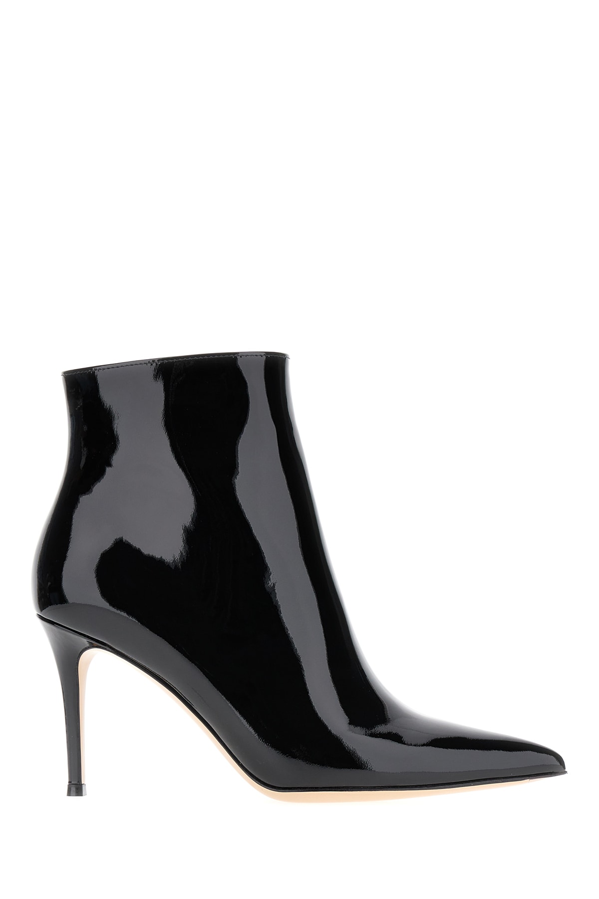 Shop Gianvito Rossi Black Leather Avril Bootie Boots In Nero