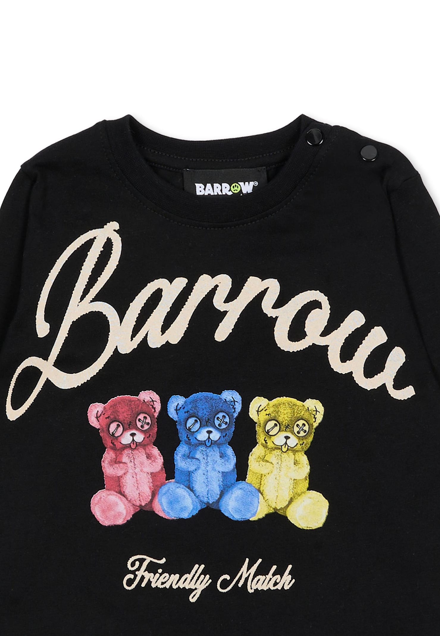 Barrow Black T-shirt For Babykids With Bear Print In Black
