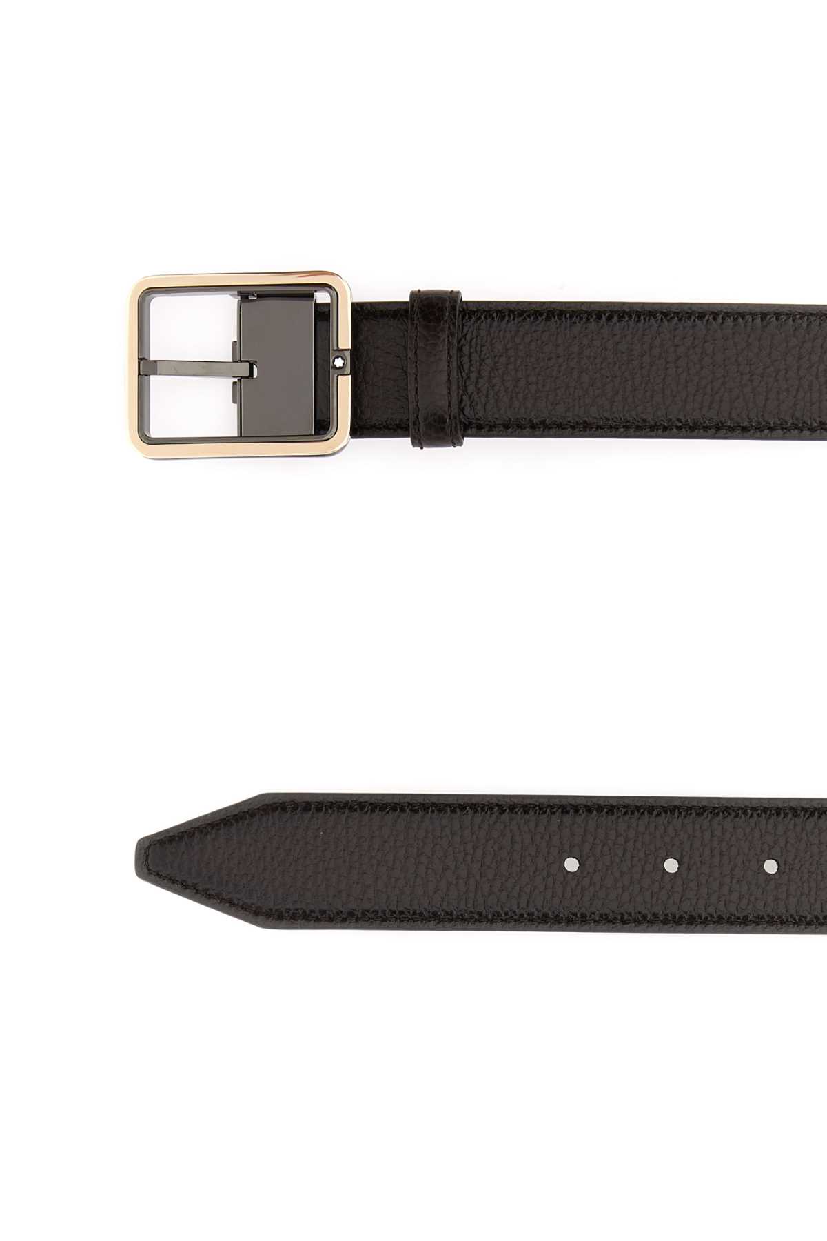 Montblanc Brown Leather Belt In Brownsfumato