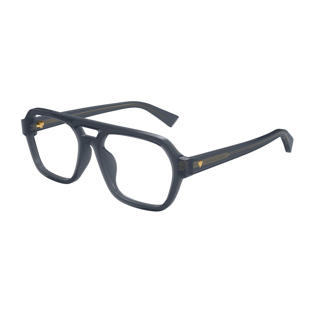 Bottega Veneta Bv1336oa Linea New Classic 003 Grey Transparent Glasses In Black