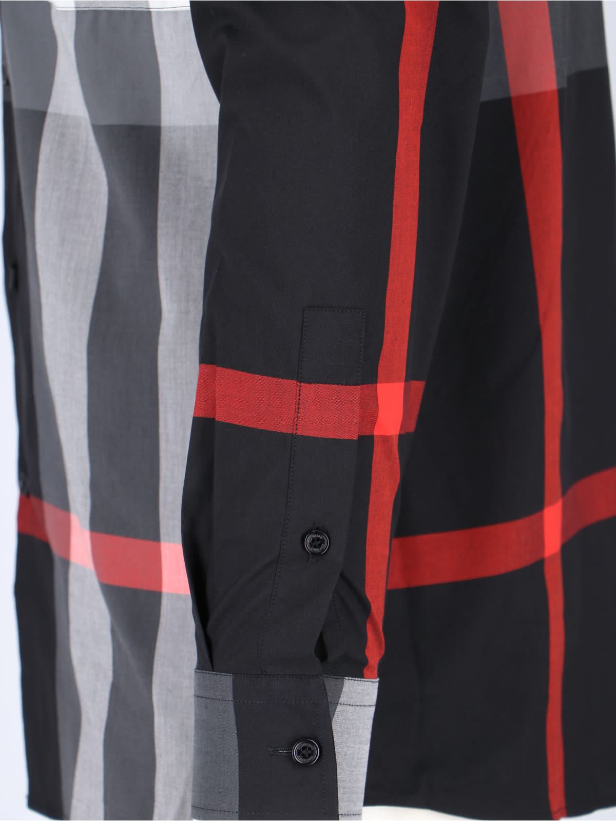 Burberry Somerton Shirt In Black White And Red