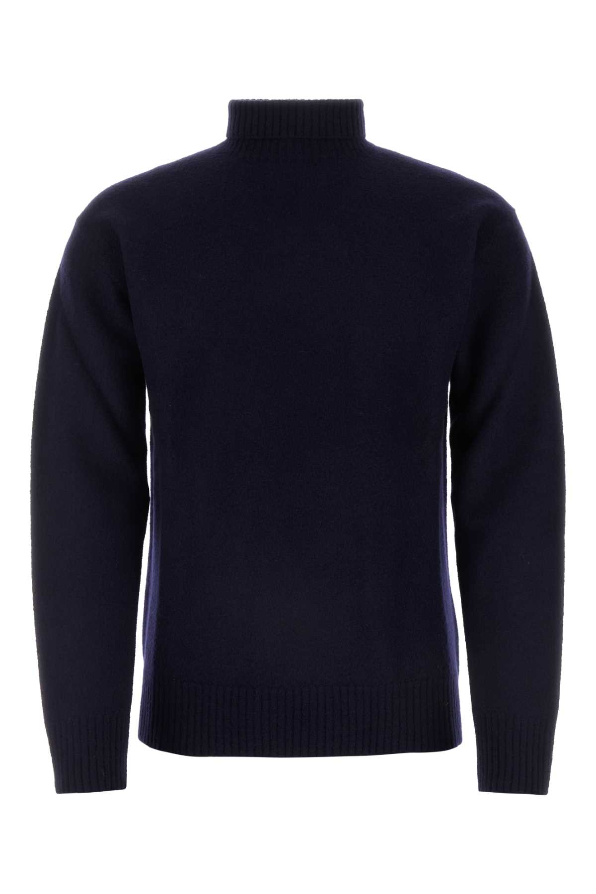 Jil Sander Chain-link Detailing Wool Jumper In Blue