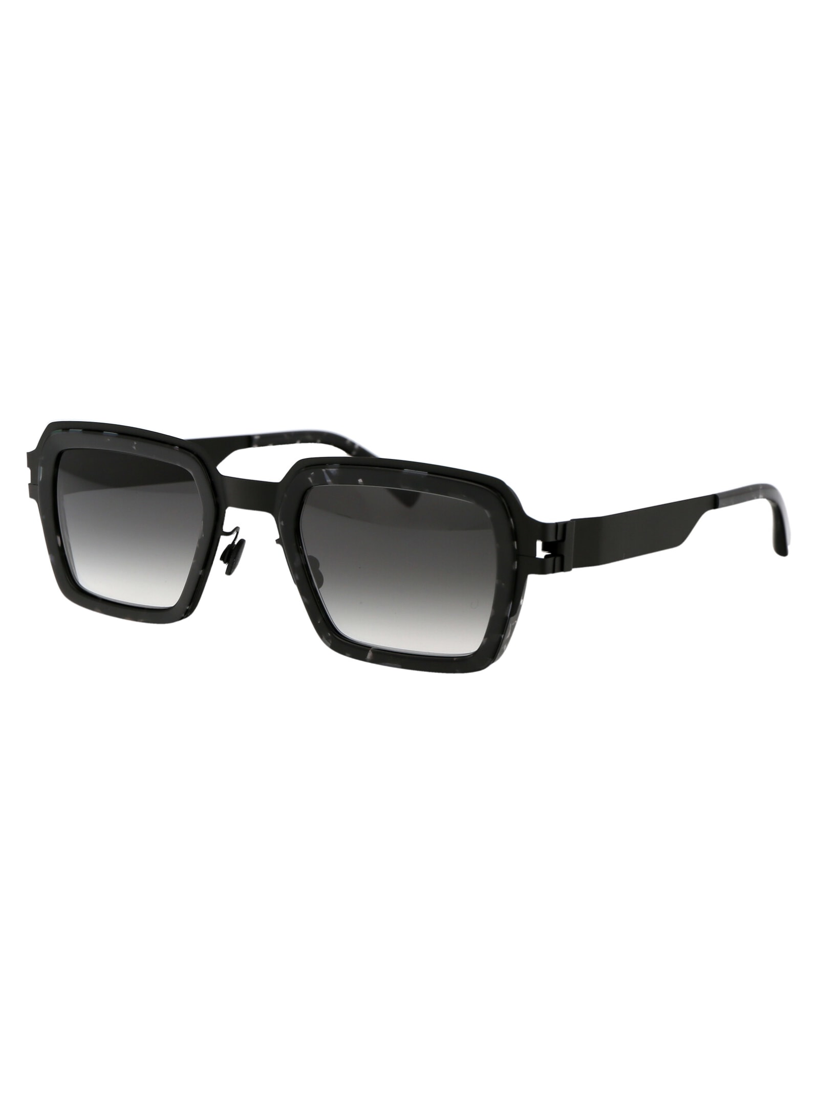 Shop Mykita Lennon Sunglasses In 876 A50 Black/black Havana Raw Black Gradient