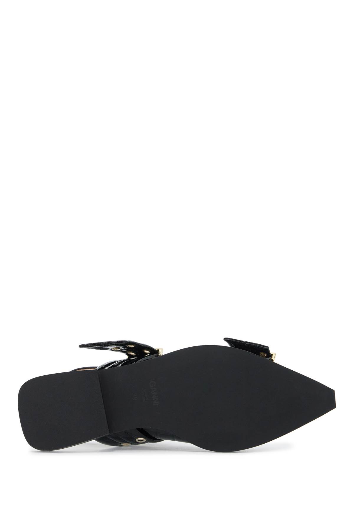 Shop Ganni Slingback Flats In Black (black)