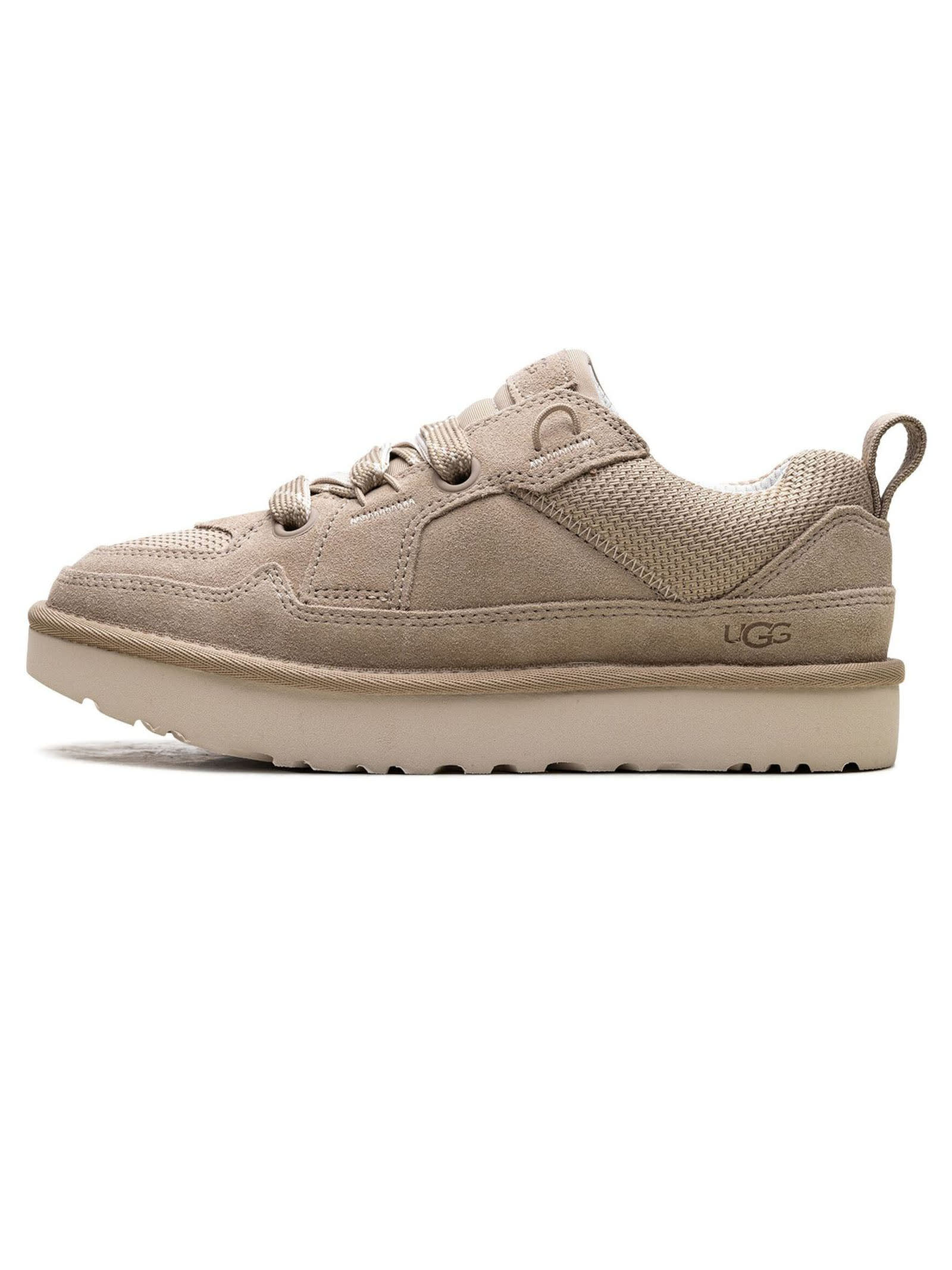 Shop Ugg Beige Suede Lo Lowmel Trainer In Mustard Seed