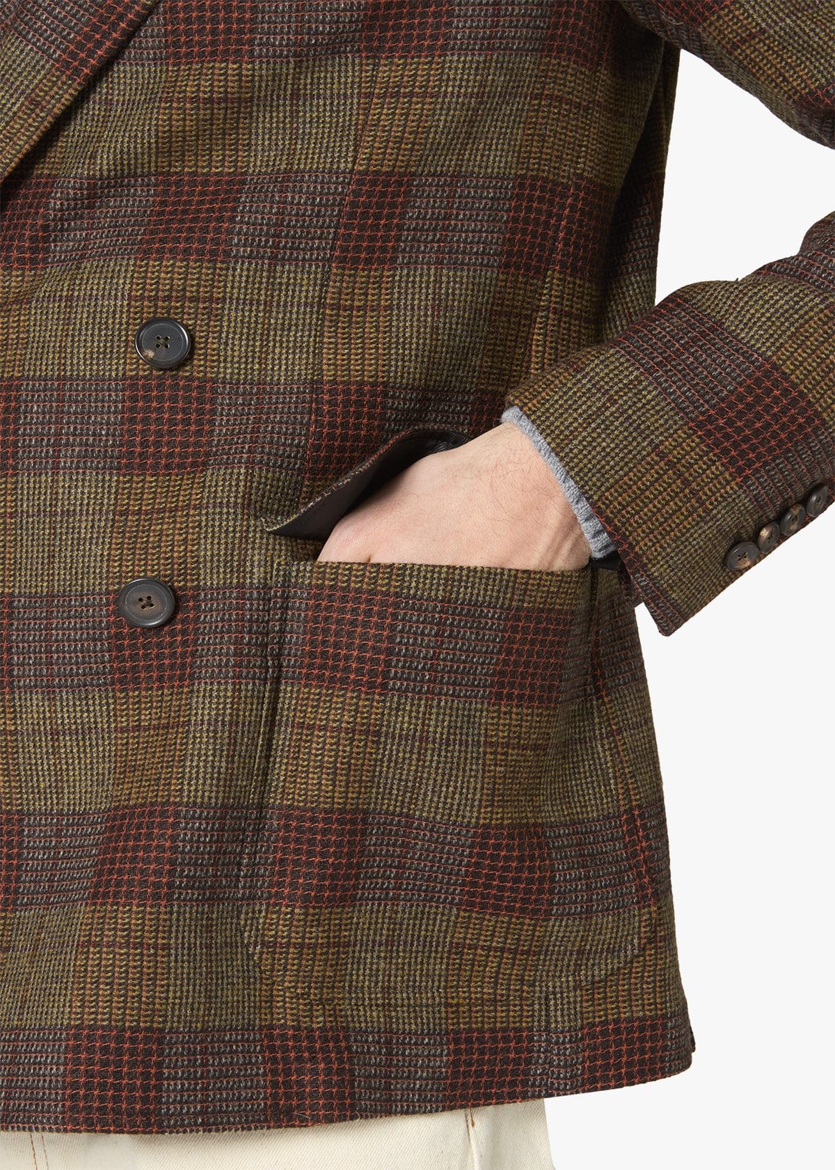 Doppiaa Aabele Double-breasted Jacket With Patch Pockets In Brown