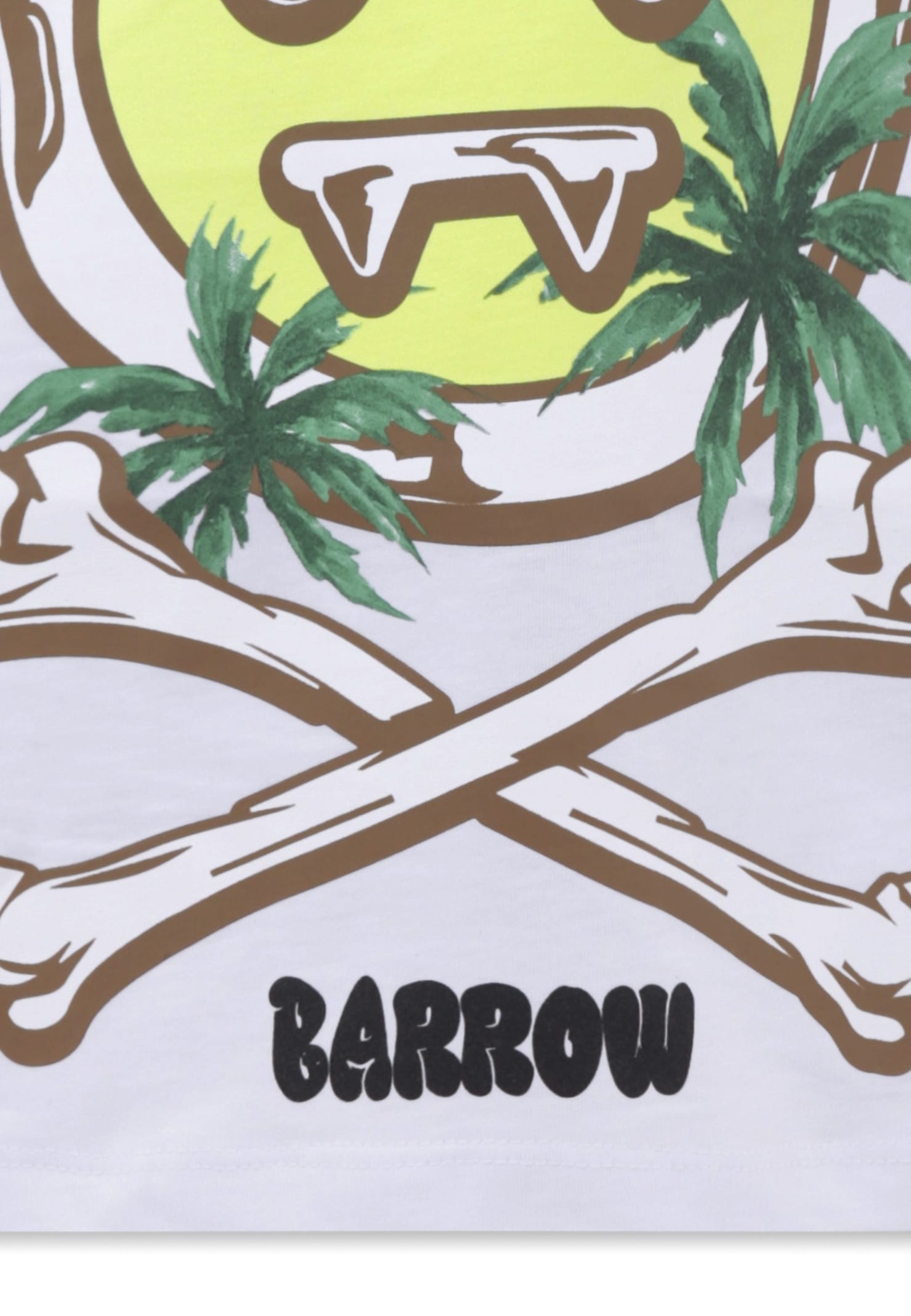 Barrow White T-shirt For Kids With Smiley In White