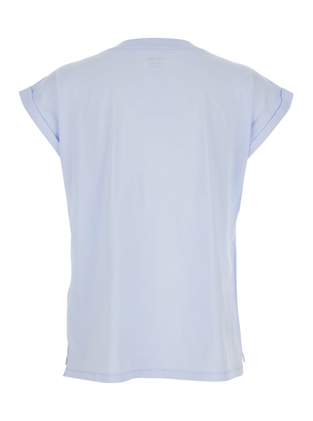 Frame Easy V-neck Tee In Light Blue In Light Blue