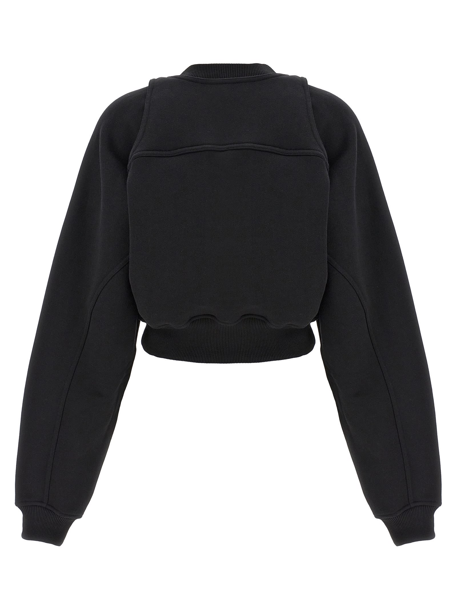 Shop Off-white Cropped Sweatshirt In White/black