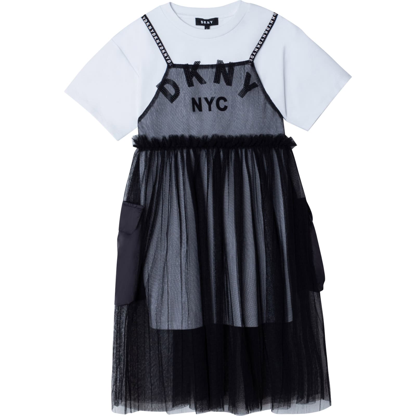 DKNY Two-tone Dress With Print