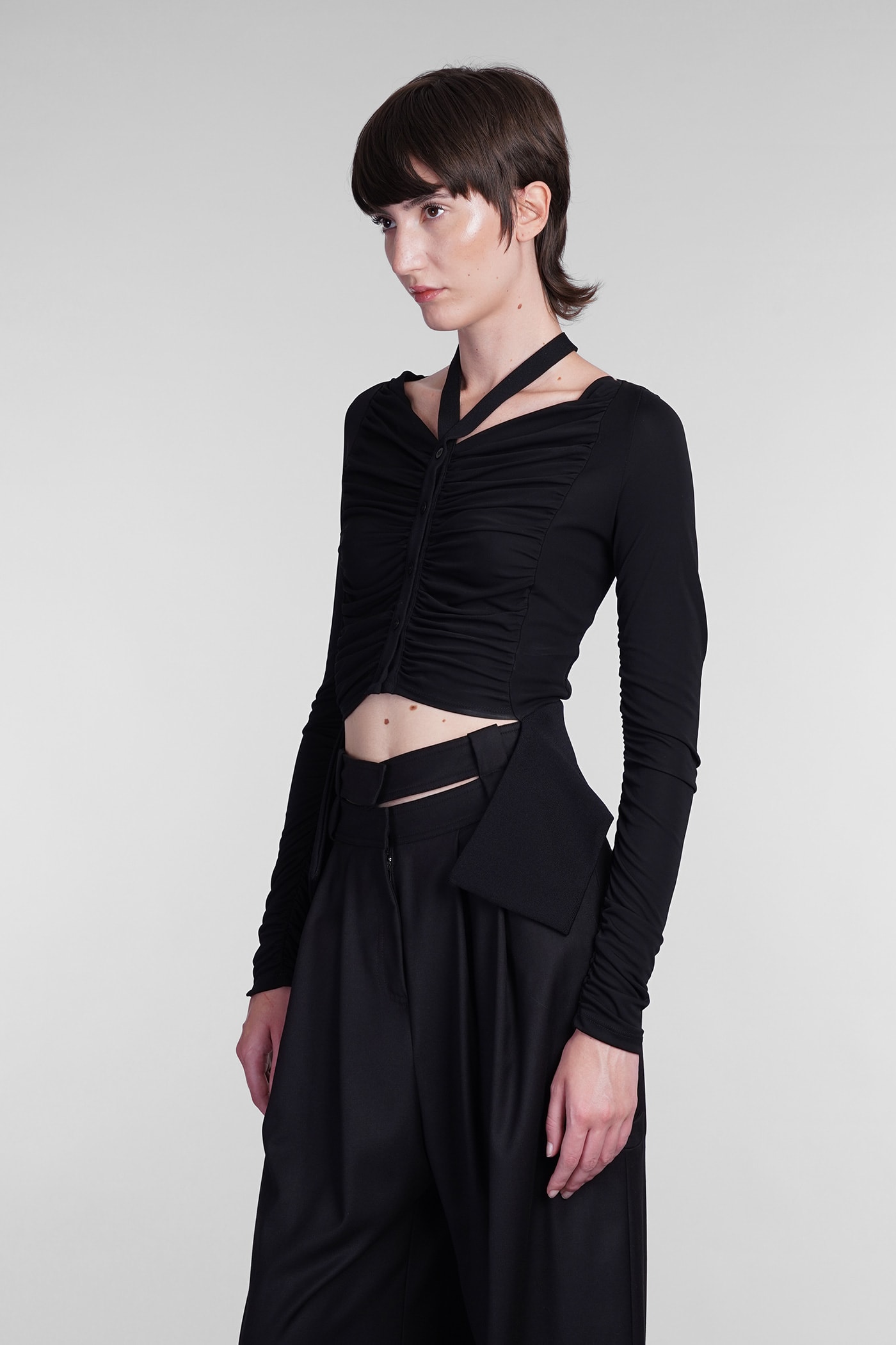 Shop Andreädamo Topwear In Black Viscose