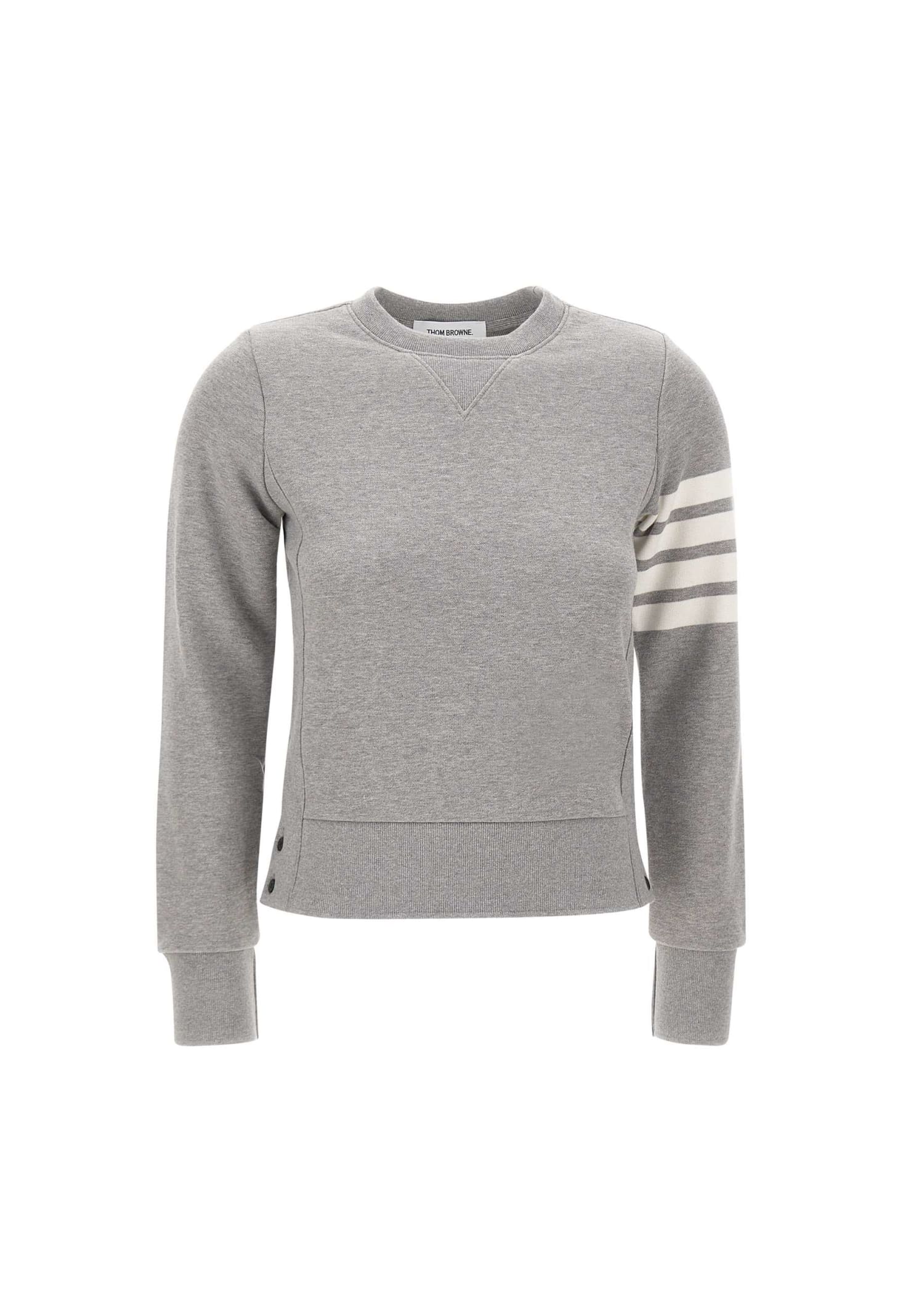 Thom Browne Classic Loopback Cotton Pullover In Grey